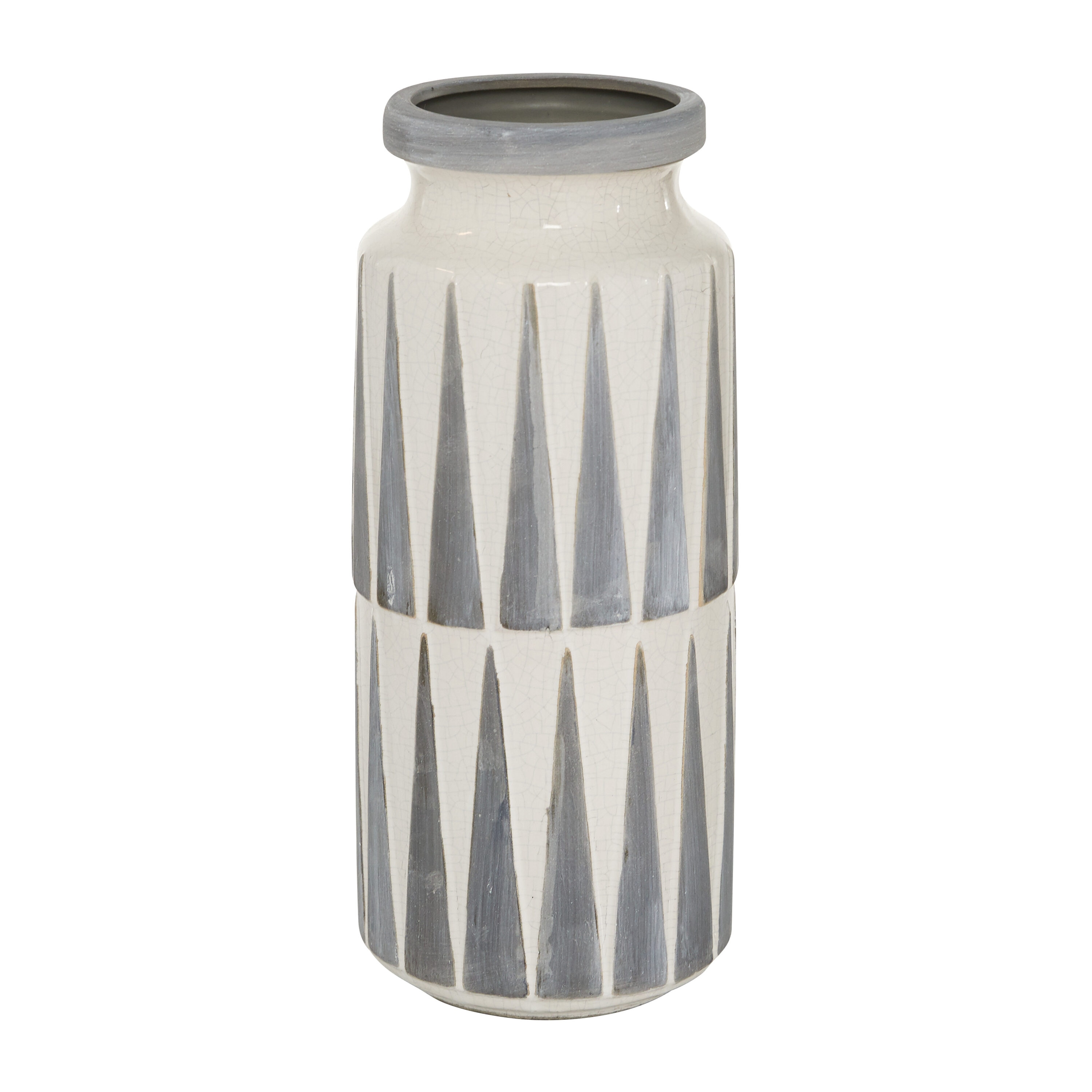 Elegant Dove Gray Ceramic Bouquet Vase 13''