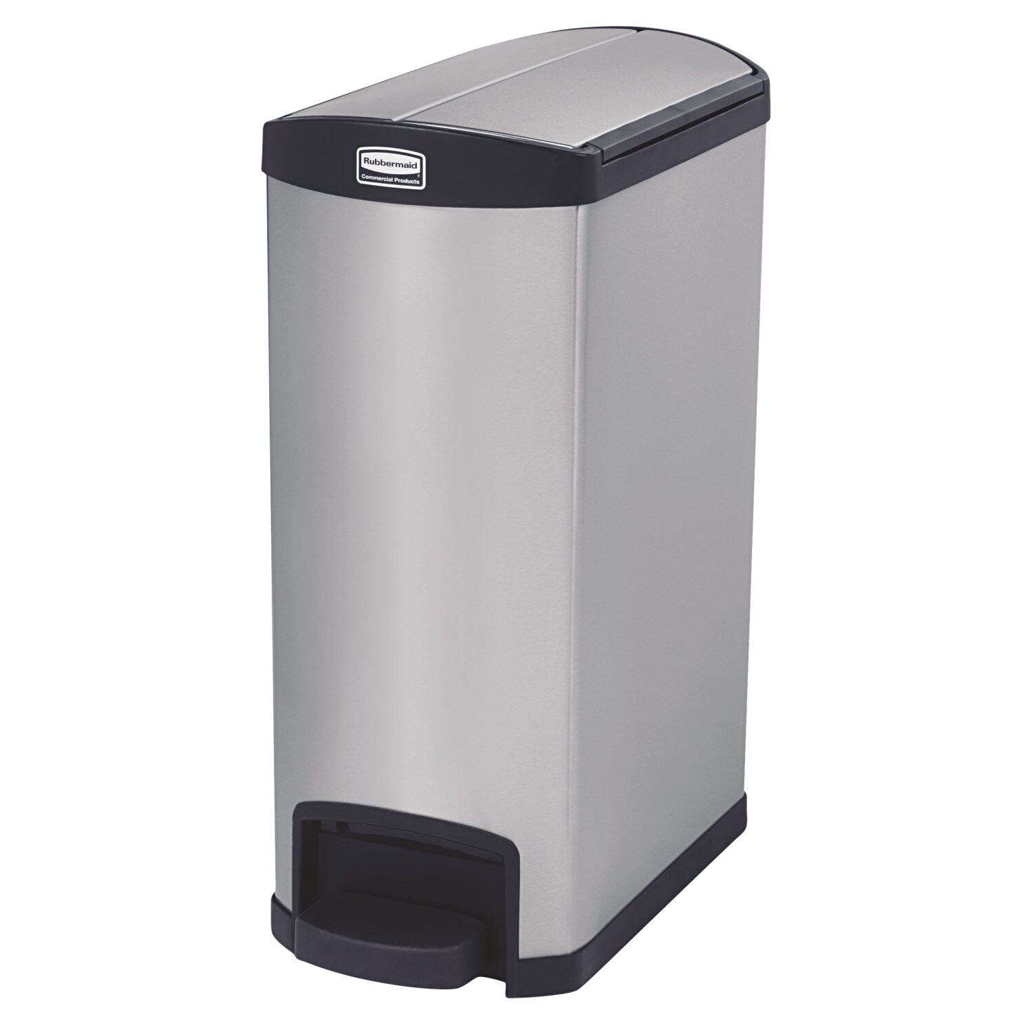 Rubbermaid Commercial Trash Can,Square,40 gal.,Silver FGSC22EPLSM