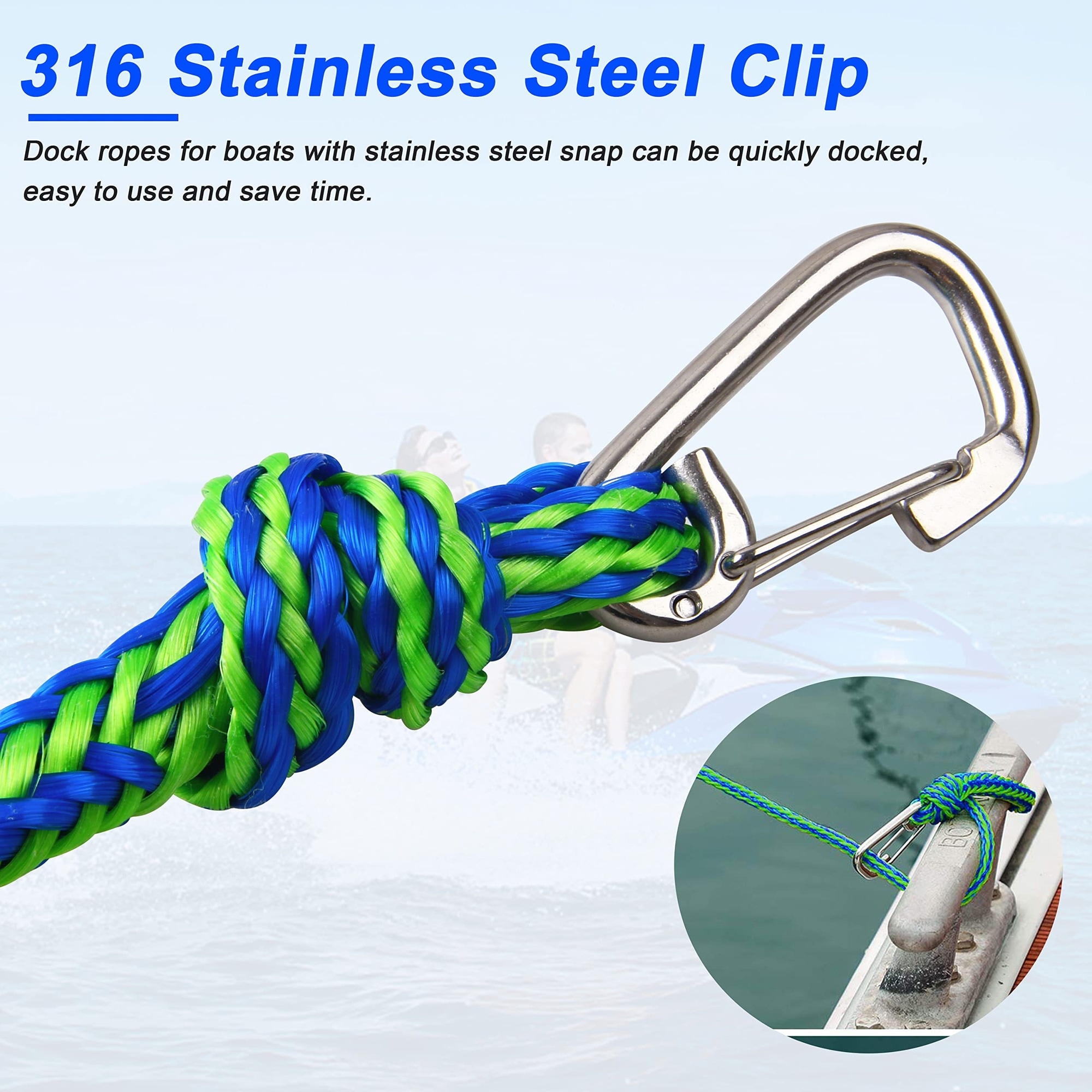 KHKFY Docking Lines Rope Mooring Bungee with Foam Float for Personal ...