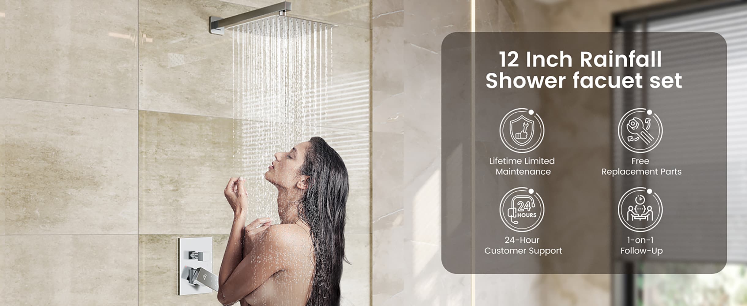 CASAINC WF-W98102CP-12 Showerhead-Bar-Panels - View #13