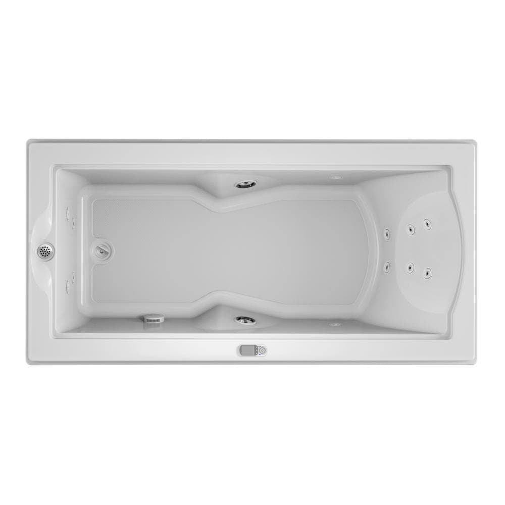 Jacuzzi KK45959 FUZION 35.4-in x 70.7-in White Acrylic Rectangular Drop-in Whirlpool Tub with Drain ( Left Drain )