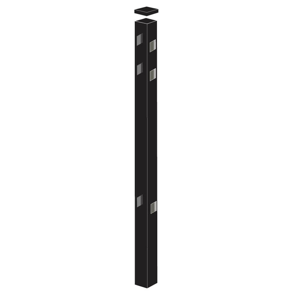 Freedom New Haven 4-1/2-ft H x 6-ft W Black Aluminum Spaced Picket