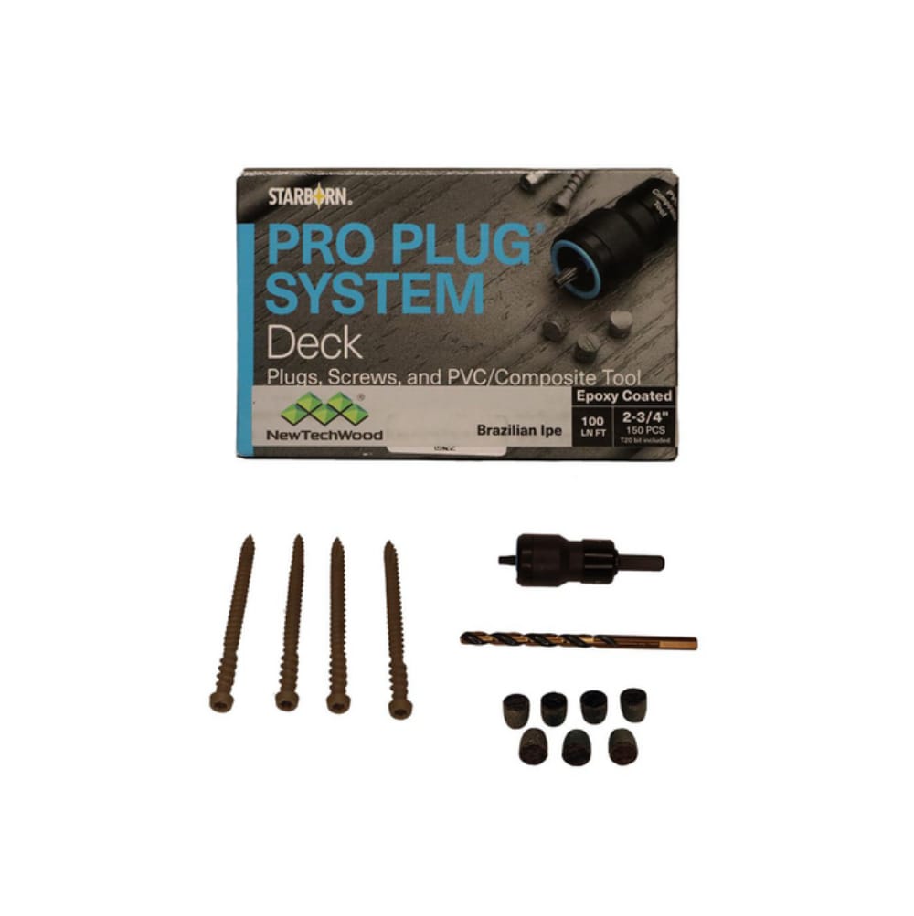 NewTechWood IP-150-EP-PP 6.38 Inch Brown Screws Furniture hardware kit 1-sq ft 150 -Pack
