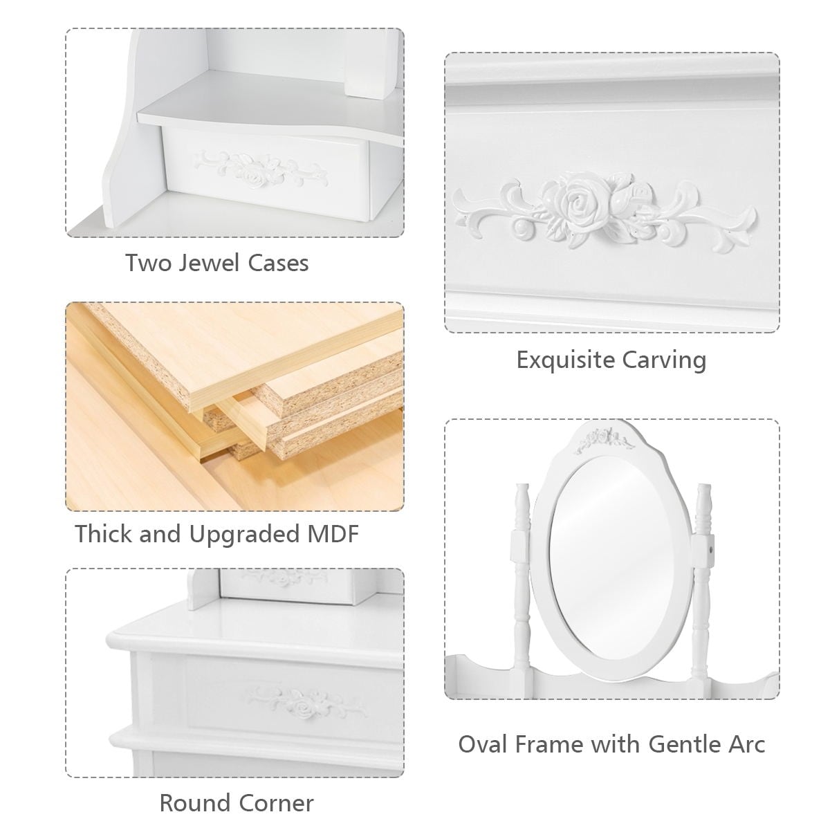 CASAINC WF-HW58803-LA Bedroom-Vanities - View #4