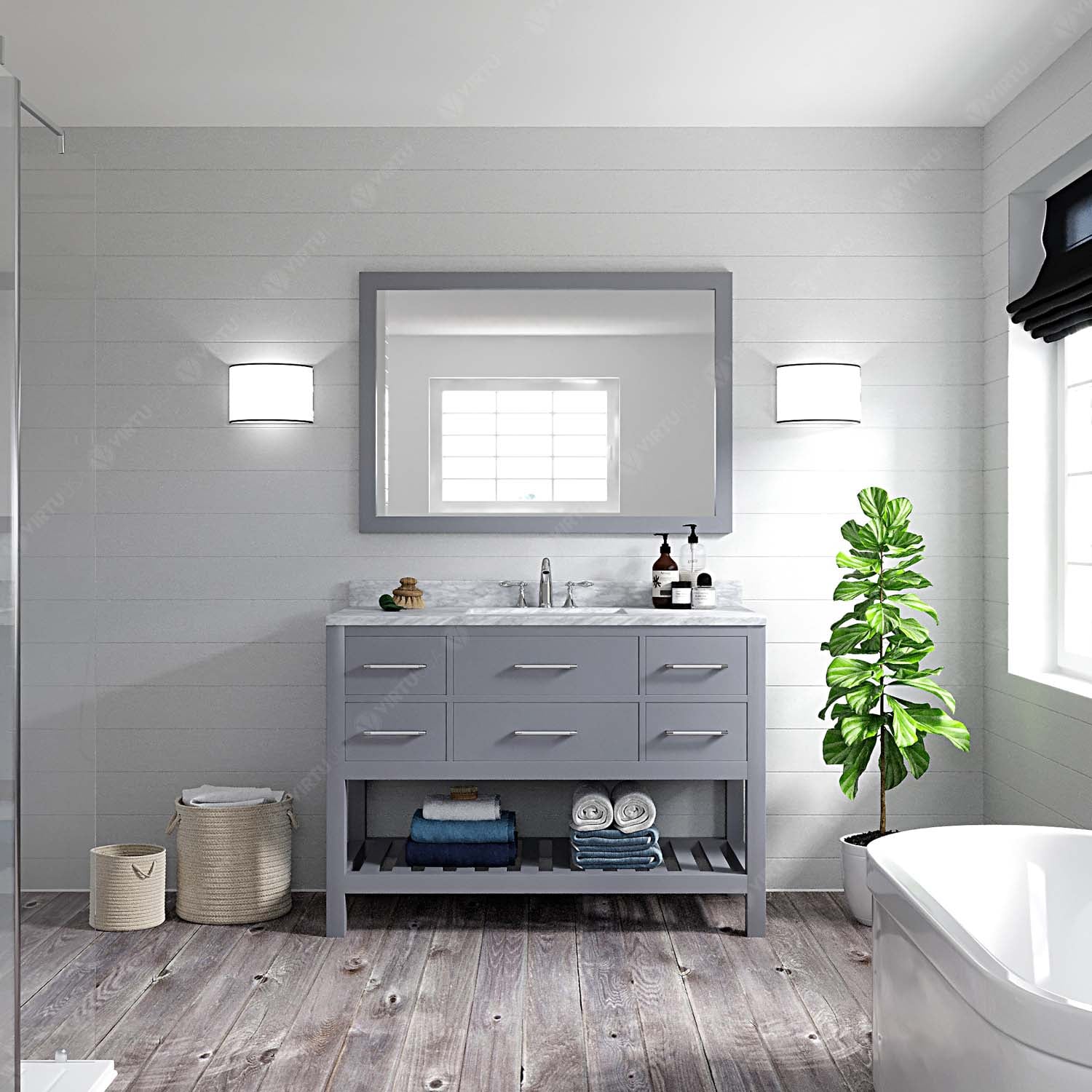 Virtu USA MS-2248-WMRO-GR-002 Bath-Vanity-Combo - View #2
