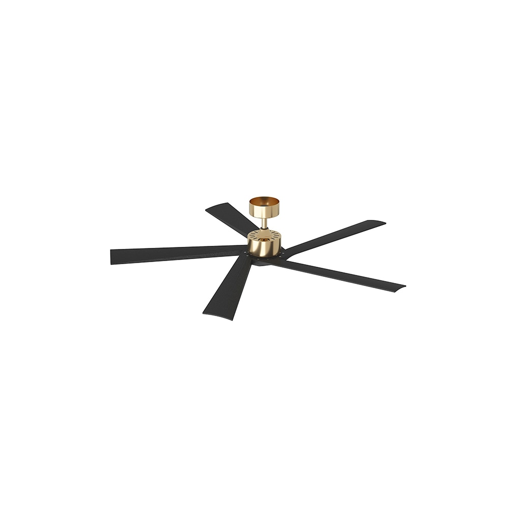 Homsee V-KF020479-01 Large Ceiling Fan with Aluminum Drop Rod DC Motor and Matte Black Blades for High Low Ceilings