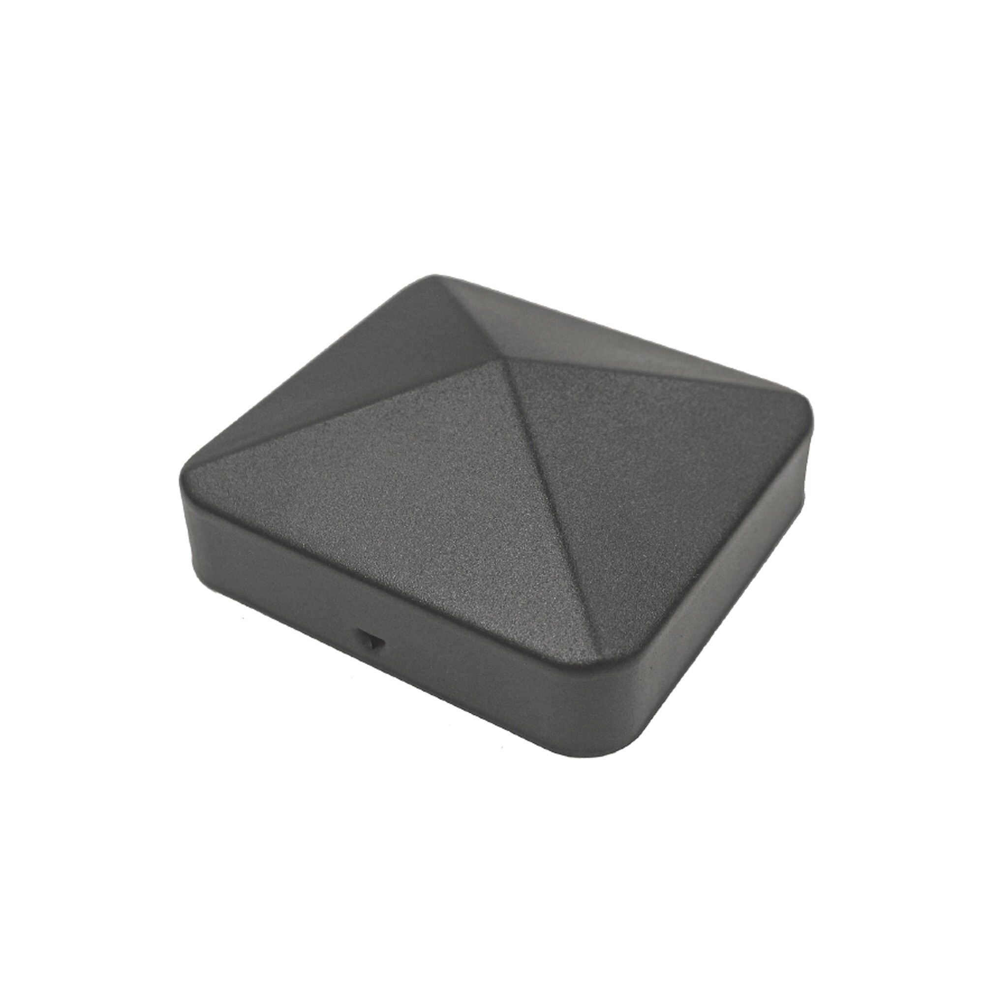 Black Powder-Coated Steel Pyramid Post Cap