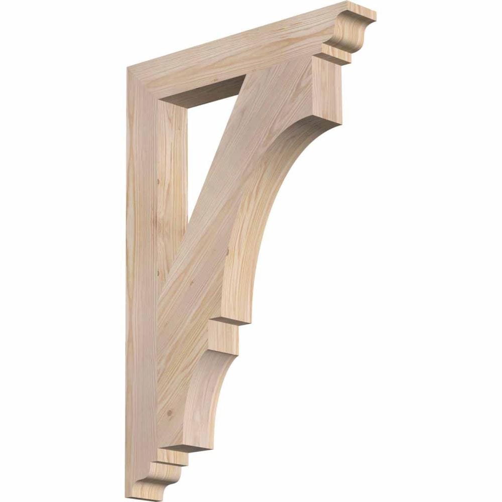 Ekena Millwork BKT04X24X36BOA01SDF Balboa traditional smooth 3-1/2-in x 24-in x 36-in Douglas fir Brown Wood Standard bracket