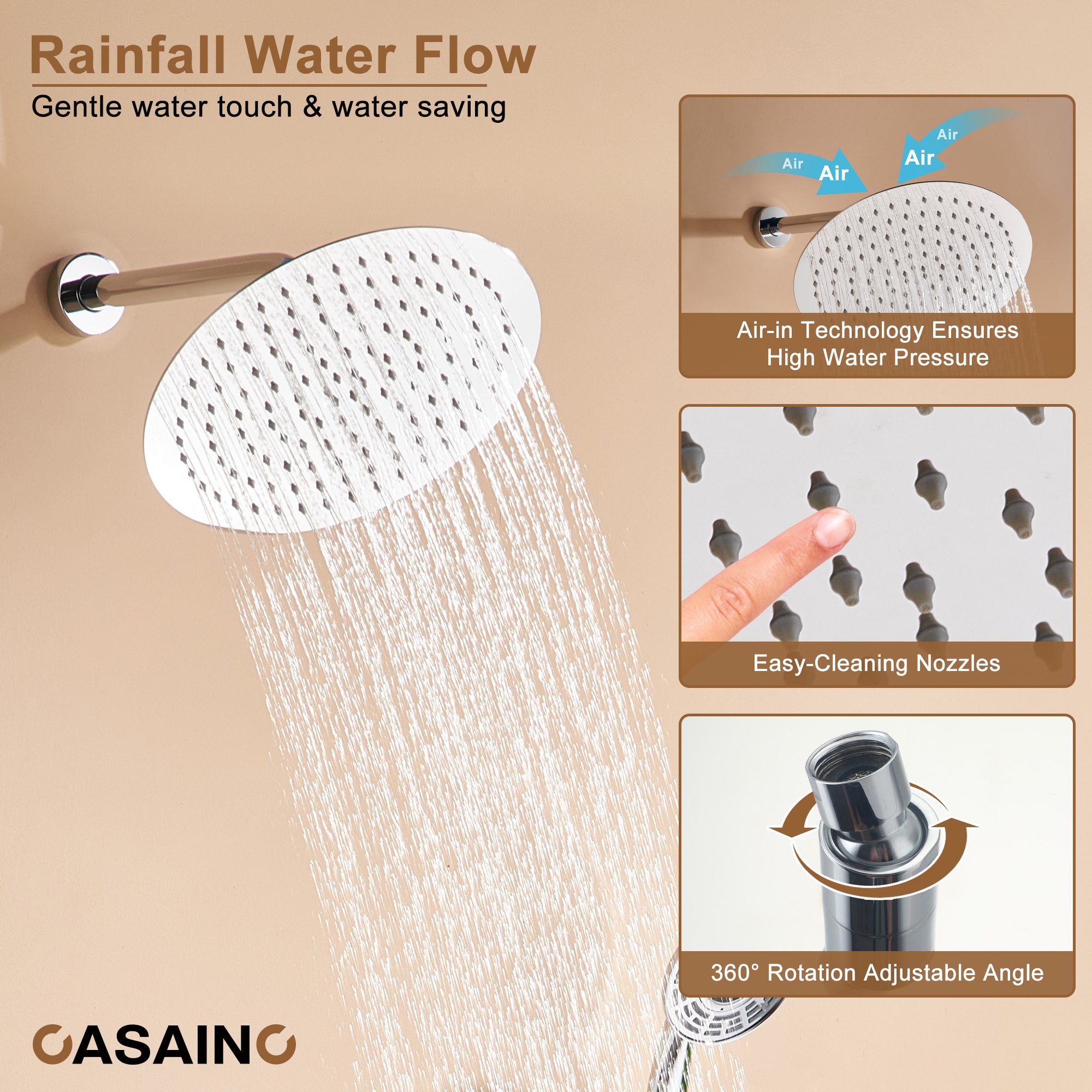 CASAINC CS6216-12CH Showerhead-Bar-Panels - View #6