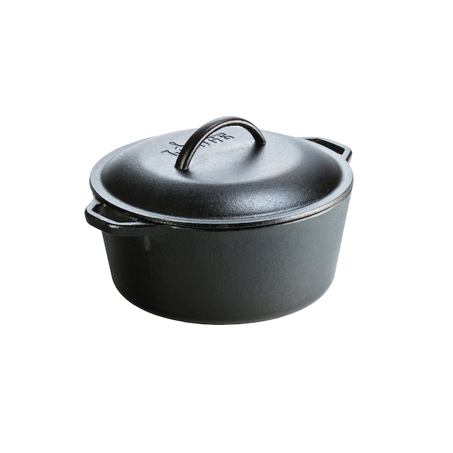 Lodge Cast Iron 5 Quart/10 Inch Cast Iron Dutch Oven - Oven Safe - Black -  Lid Included - Ideal for Slow-Roasting, Simmering, and Baking in the  Cooking Pots department at