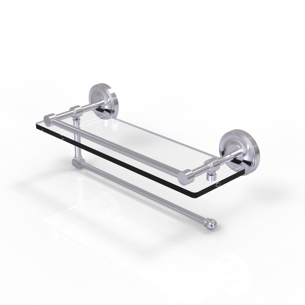 Allied Brass PRBP-1PT/16-GAL-SCH Prestige Regal Satin Chrome Wall mount Bathroom Shelf ( 16-in x 5-in x 5-in )
