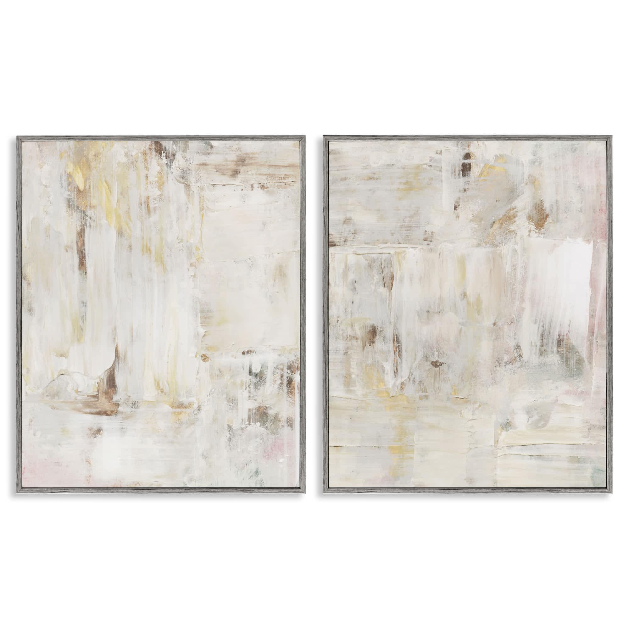 Stupell Industries B2-772-GFF-2PC-16X20 Contemporary Muted Abstracts 2 Piece Gray Framed Giclee Art Set By Victoria Barnes 16 x 20