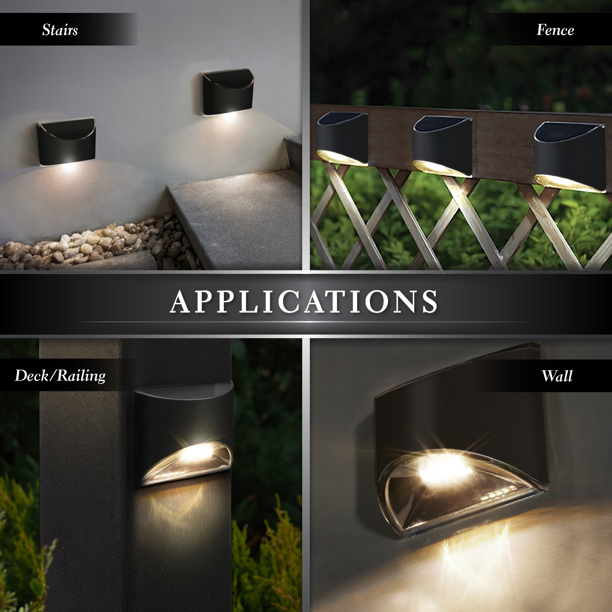 Stainless Steel Solar LED Deck and Wall Light Multipack