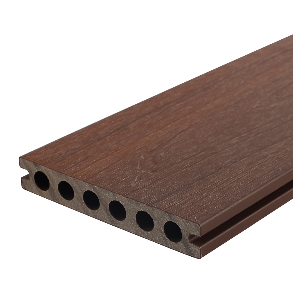 NewTechWood UH02-16-N-IP Voyager Hollow Board 1-in x 6-in x 16-ft Brazilian Ipe Grooved Composite Deck board