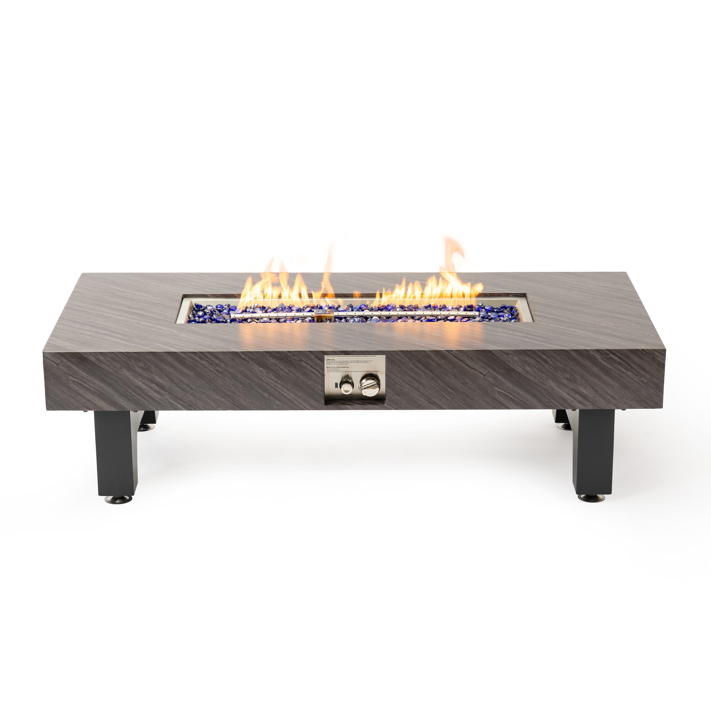 GDFStudio 334116 54 inch Iron  Fire Pit Table(Stone)