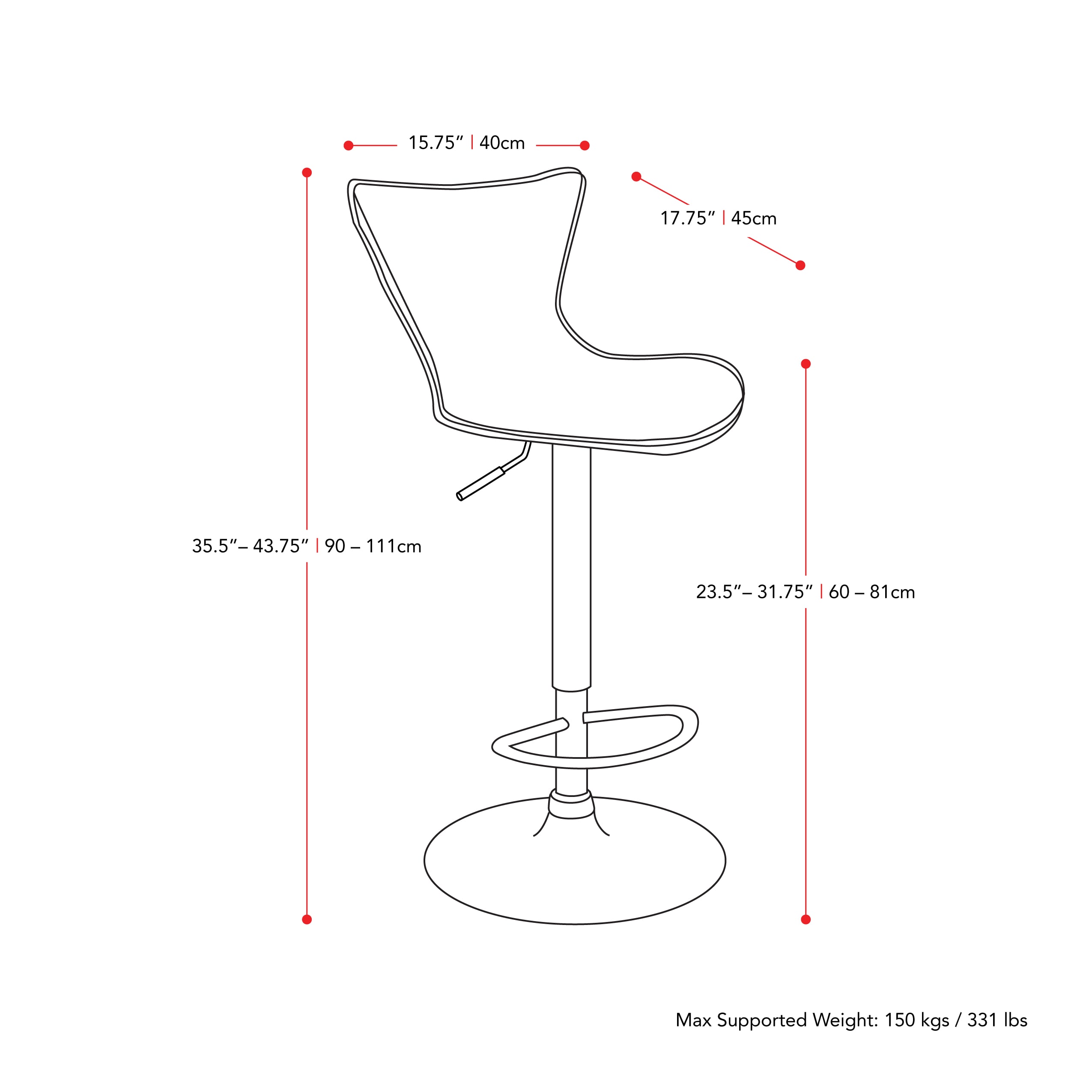 CorLiving DPU-712-B stools - View #8