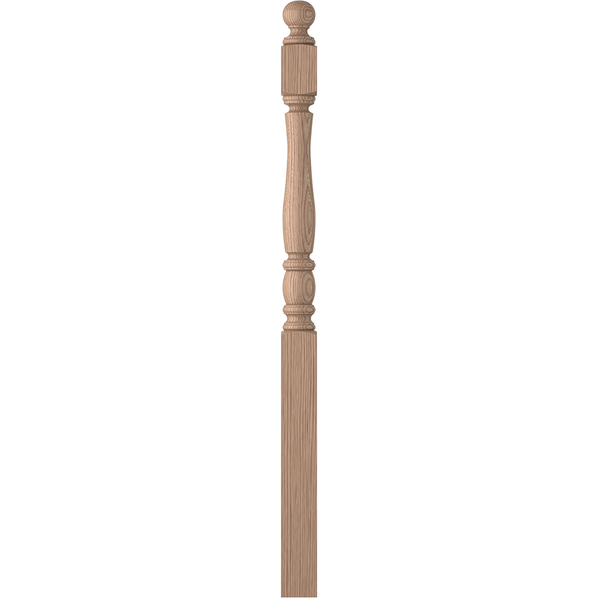 L.J. Smith Stair Systems LJP-3342BT-HK Briarcliffe 3.5-in x 57.75-in Unfinished Hickory Starting Stair Newel Post