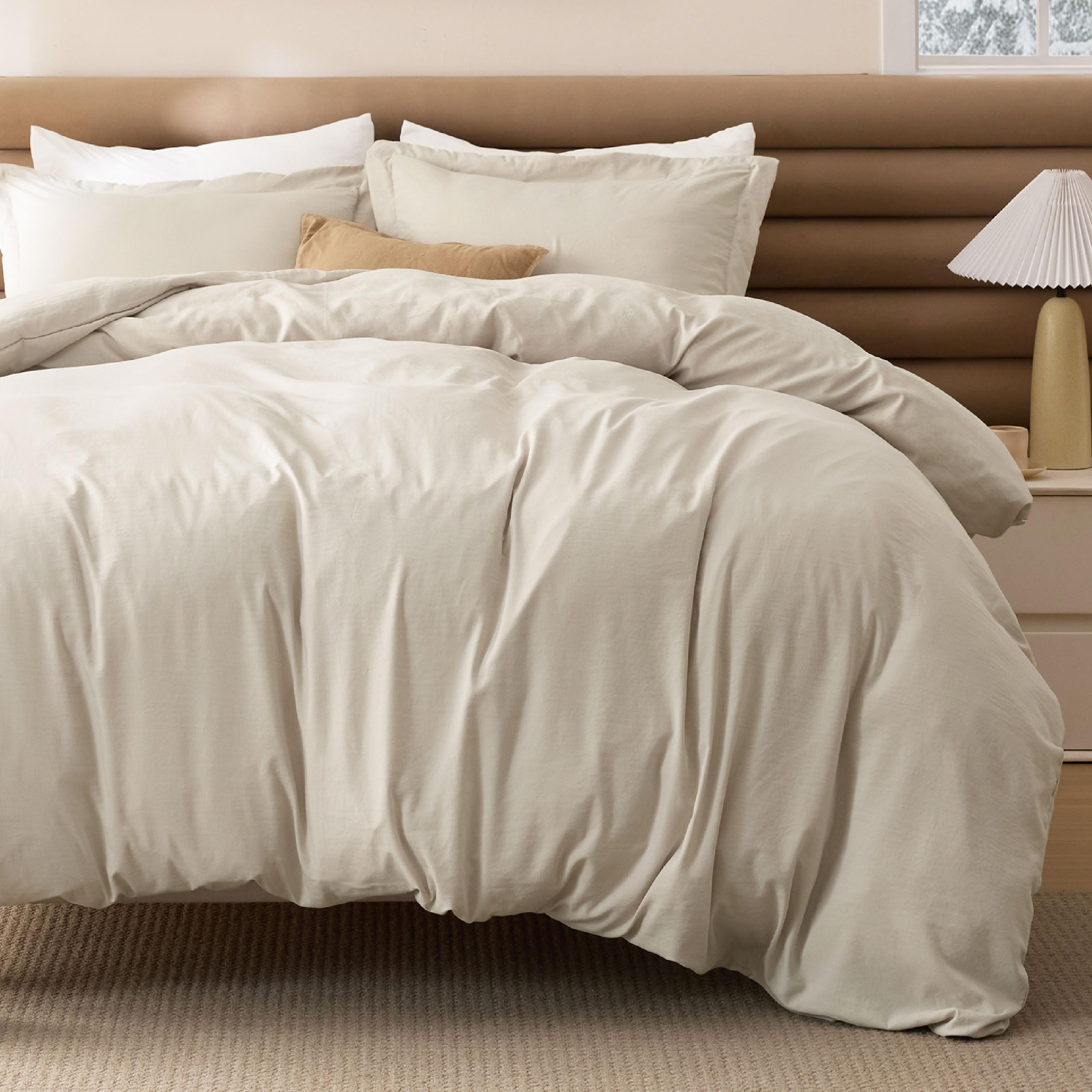 Bedsure 104x96 Cal King 5-Piece Beige Bed in a Bag