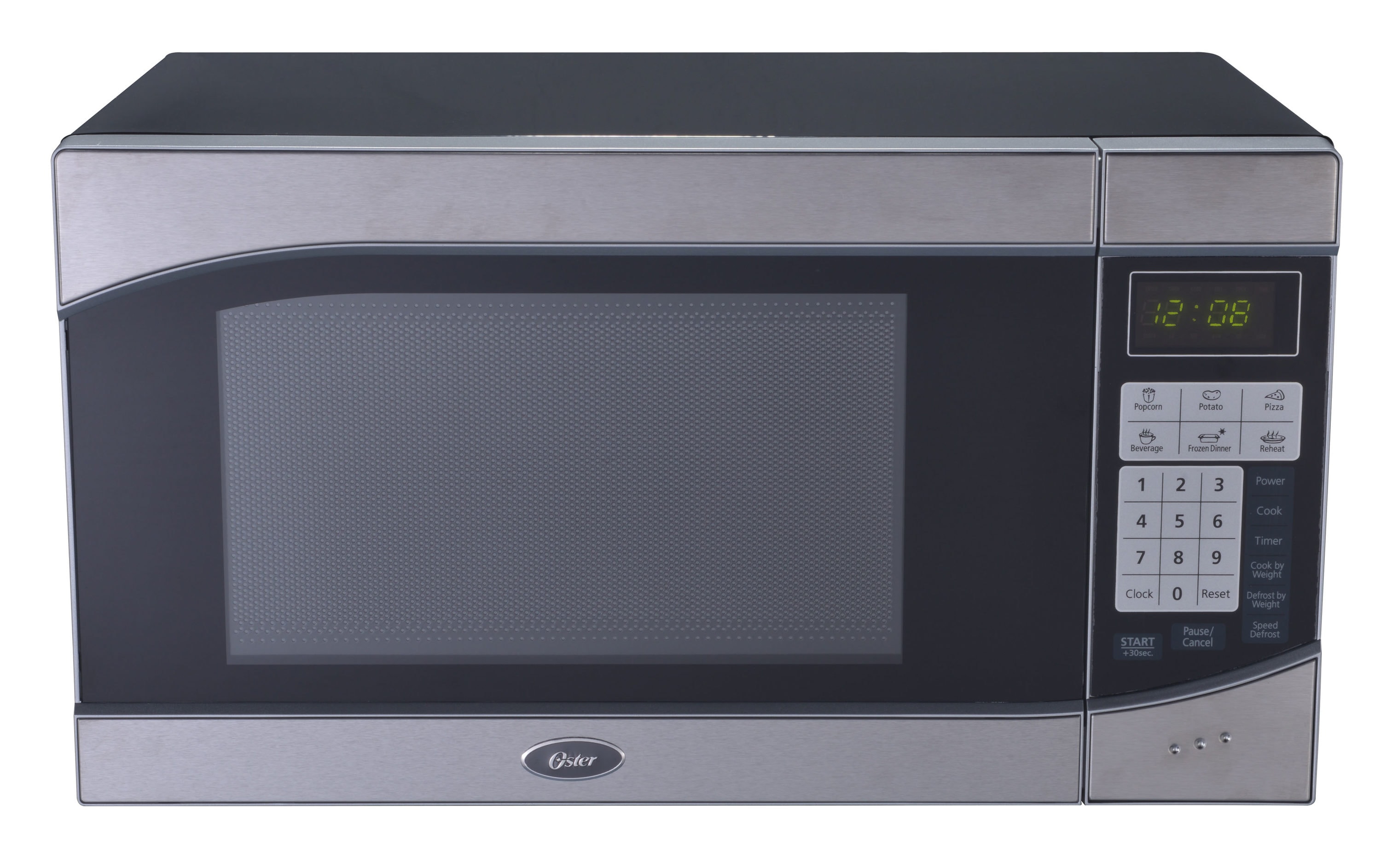 Oster Compact-Size 0.7-Cu. Ft. 700W Countertop Microwave Oven with Stainless  Steel Door Trim and Express Cook 