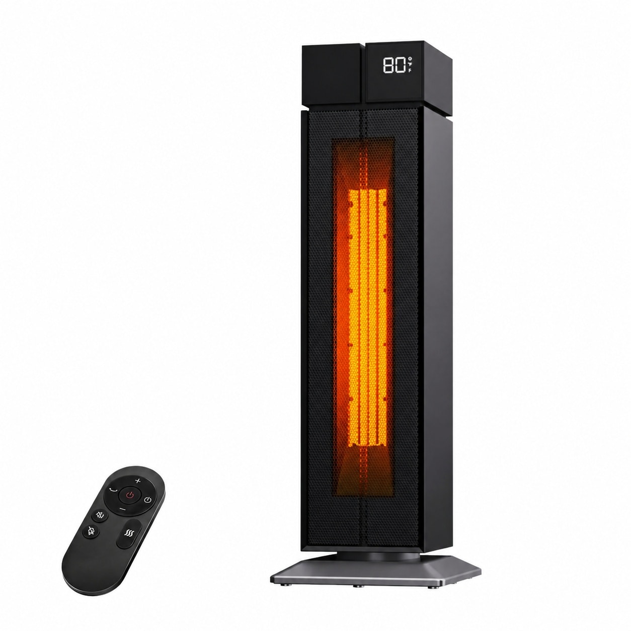Aoibox  25 in Oscillating Ceramic Tower Space Heater 1500W with 3 Heat Levels ECO Mode 12H Timer Safety Shutoff