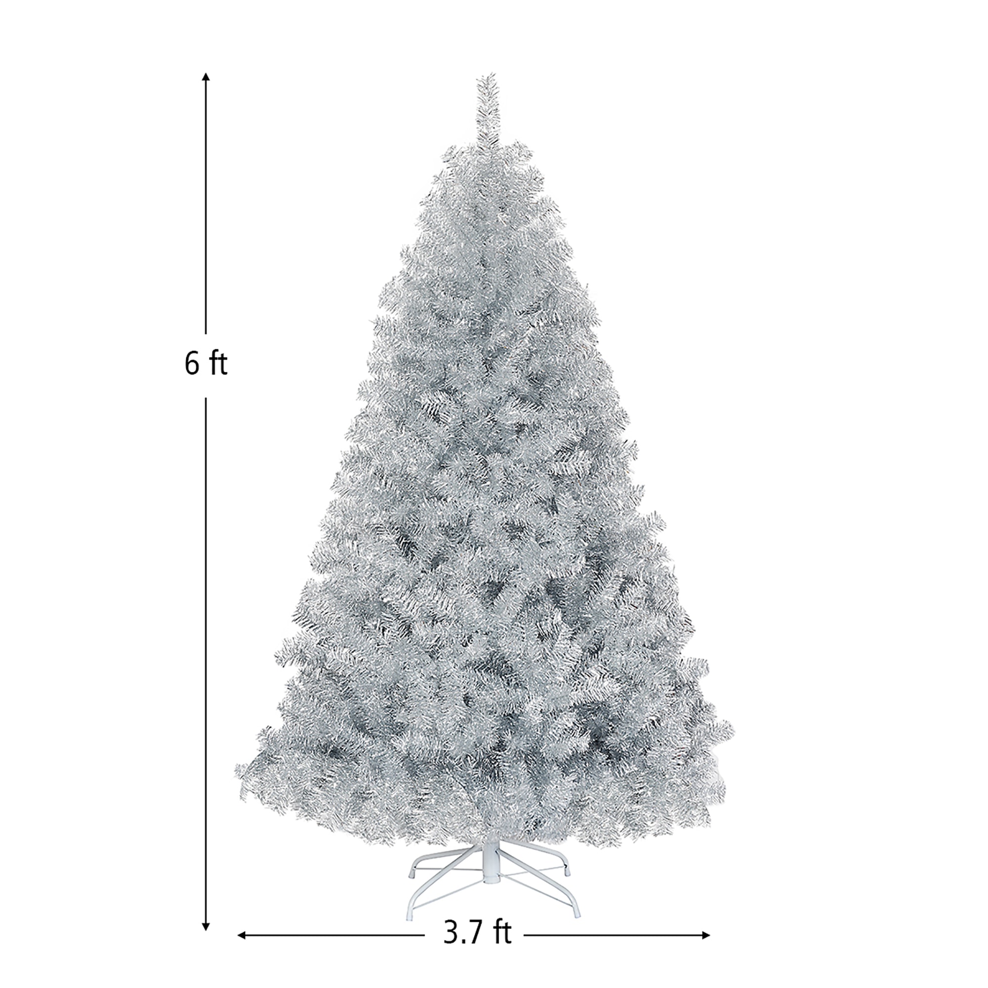 Costway 6-ft Silver Artificial Christmas Tree in the Artificial ...