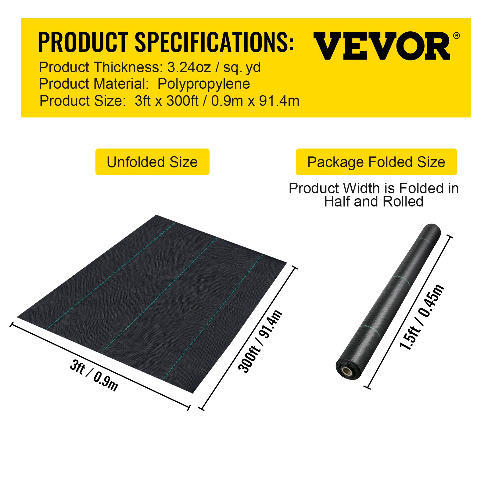 VEVOR ZZZP3.24OZ3X300FCV0 Landscape-Fabric - View #8