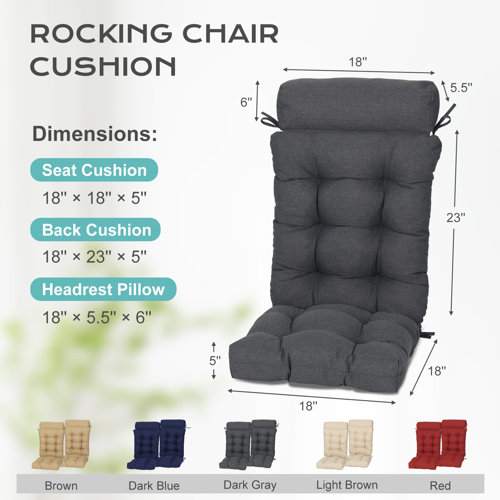 Aoodor A381-PDYDY Patio-Furniture-Cushions - View #2