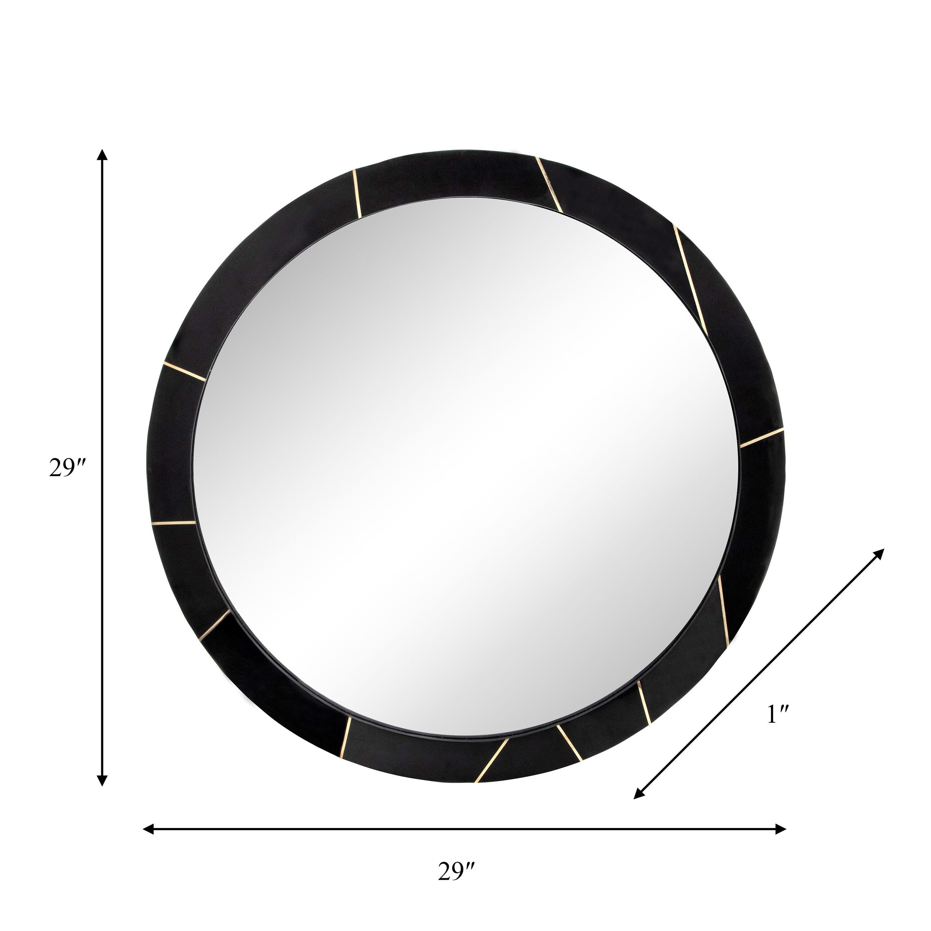 Sagebrook Home 29-in W x 29-in H Round Black Framed Wall Mirror in the ...