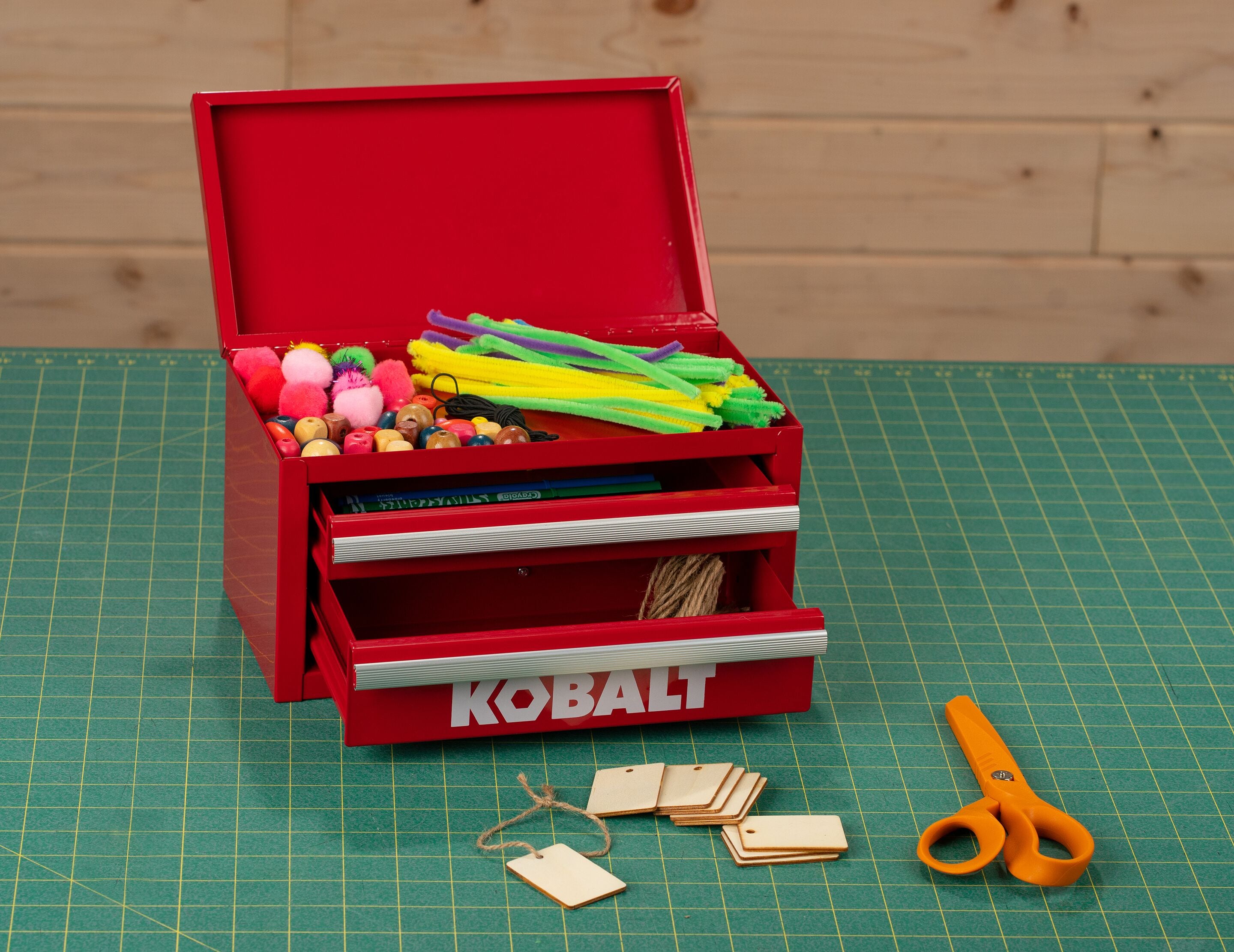 Kobalt Mini 10.83-in 2-Drawer Pink Steel Tool Box in the Portable