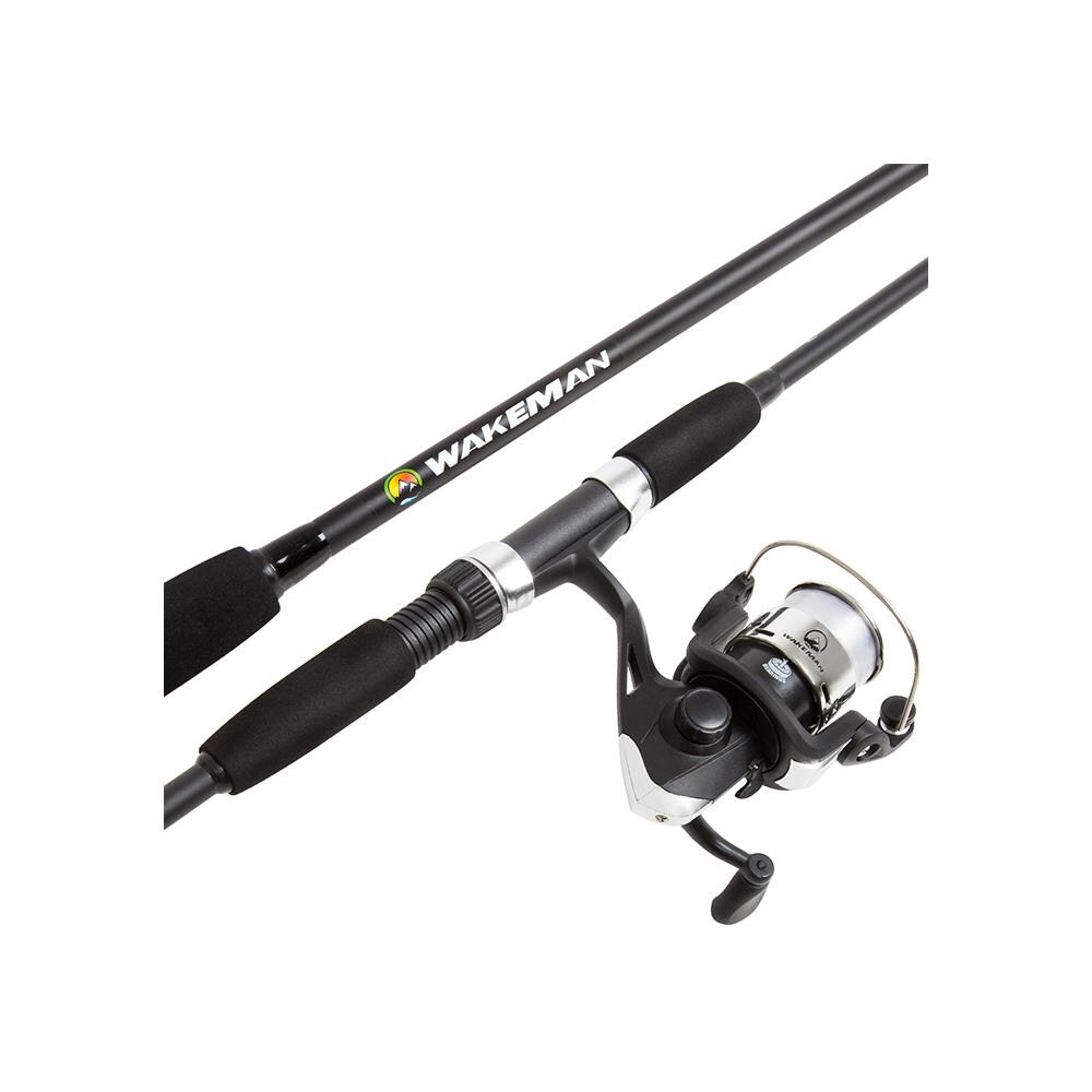 Wakeman Wakeman 80-FSH2007 Spincast Fishing Gear Rod and Reel Combo for  Bass-Trout Fishing, Black at