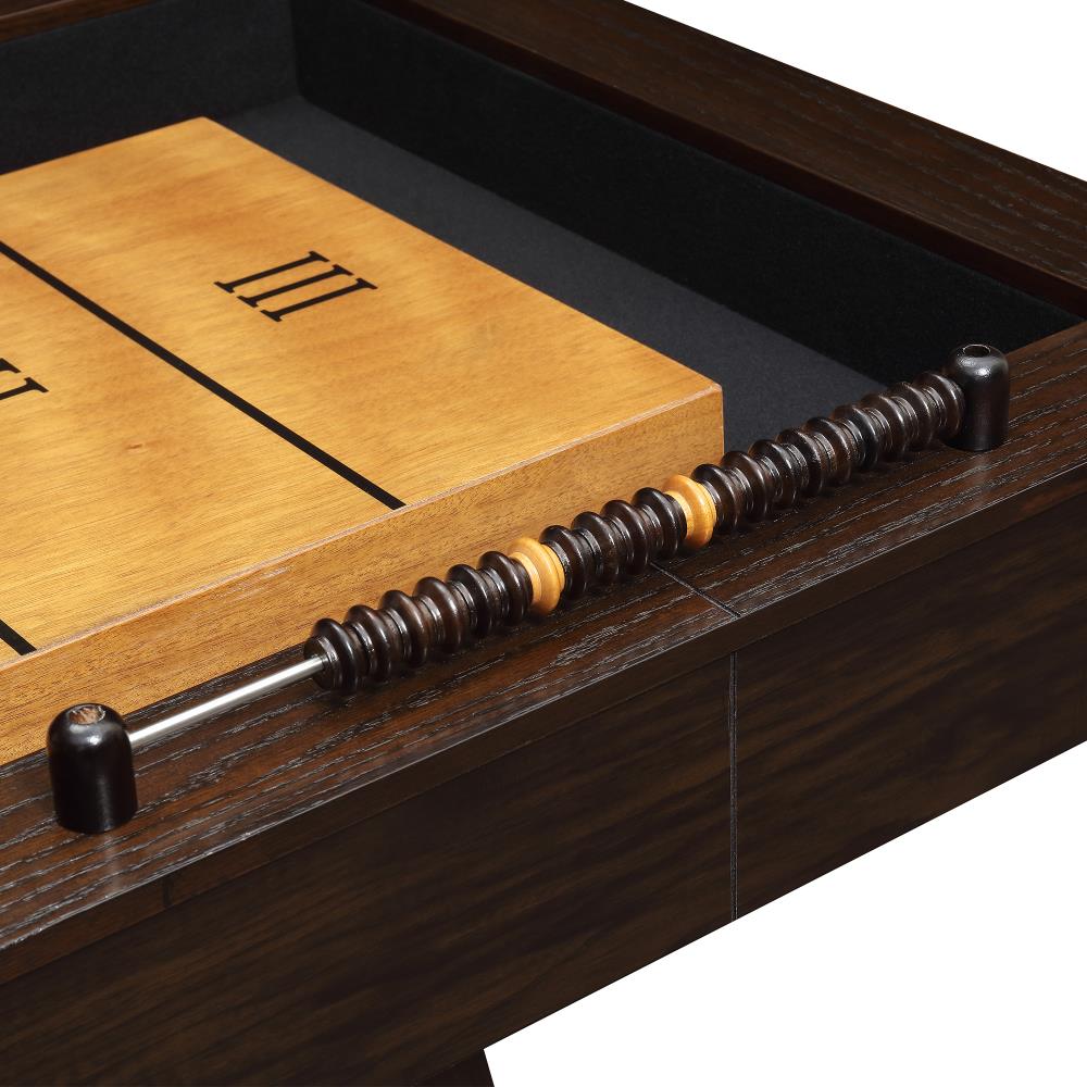 Asher Brown Spruce Veneer Shuffleboard Table with Solid Wood Legs