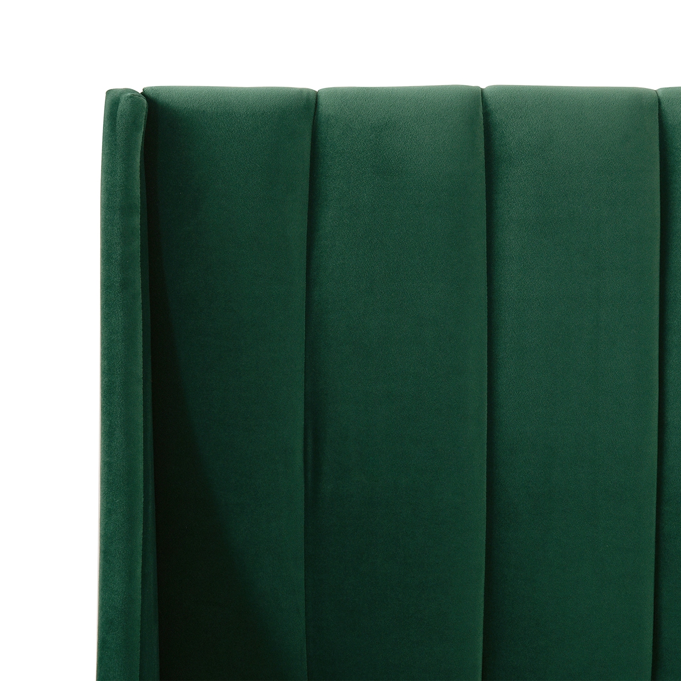 Aspen Medium Evergreen Velvet Tufted Queen Platform Bed with Pine Frame