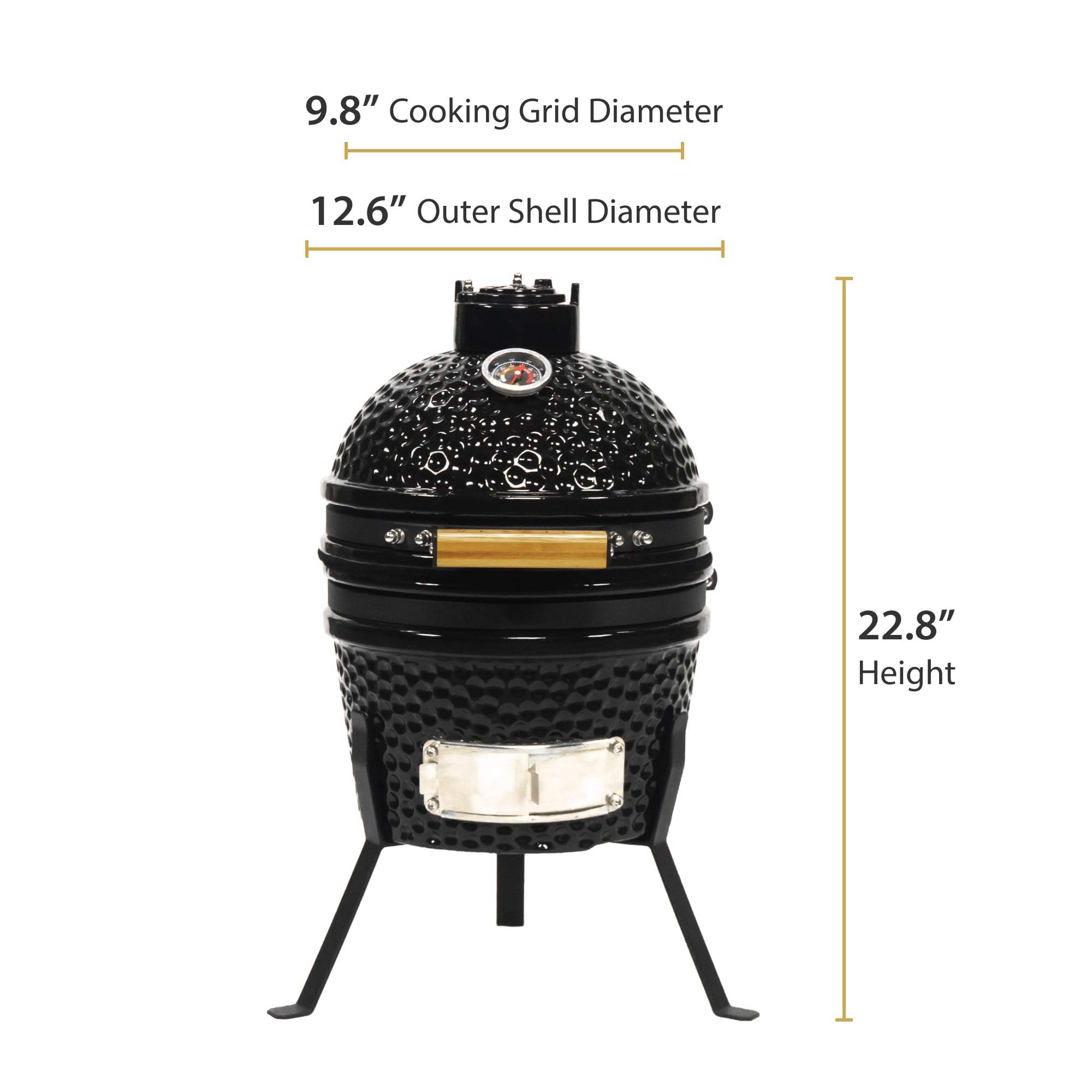VESSILS MY13TT001 9.8-in W Blue Kamado Charcoal Grill in the