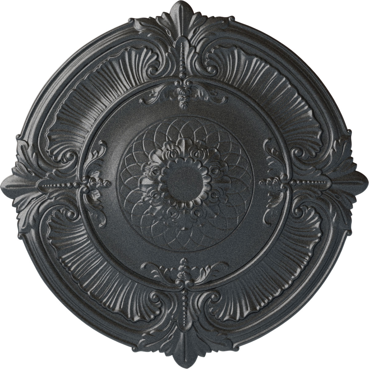 Ekena Millwork CM39ATPES Attica 39.5-in W x 39.5-in L Painted Pewter Polyurethane Whole Ceiling Medallion