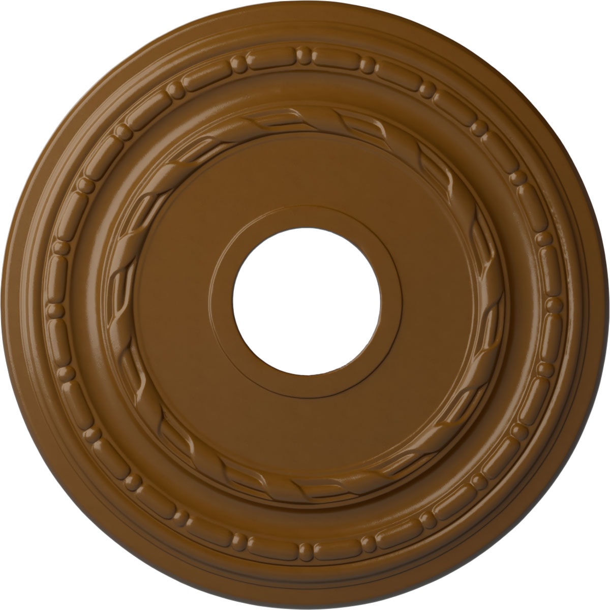 Ekena Millwork CM15DUSTF Dublin 15.375-in W x 15.375-in L Painted Smokey Topaz Polyurethane Whole Ceiling Medallion