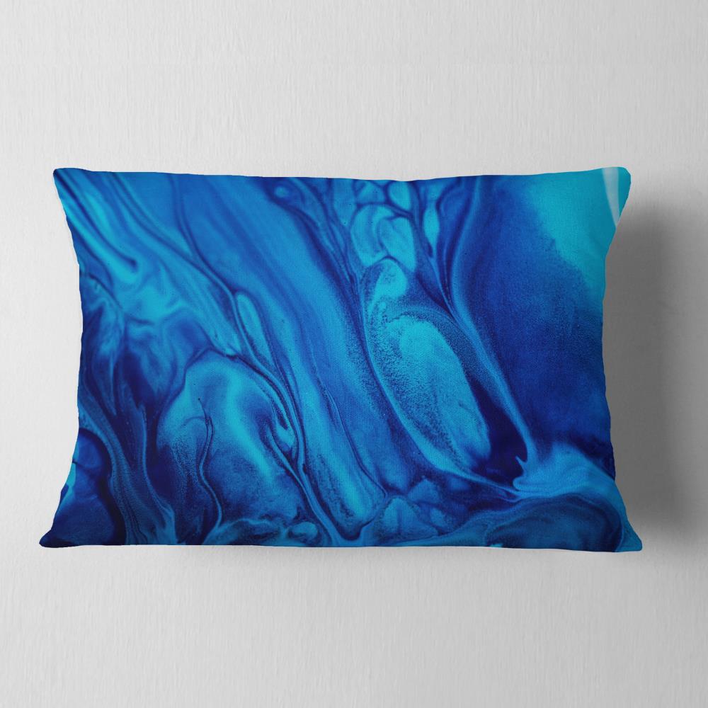 Designart CU6765-12-20 Blue Abstract Vector Pattern Contemporary Throw Pillow 12 x 20