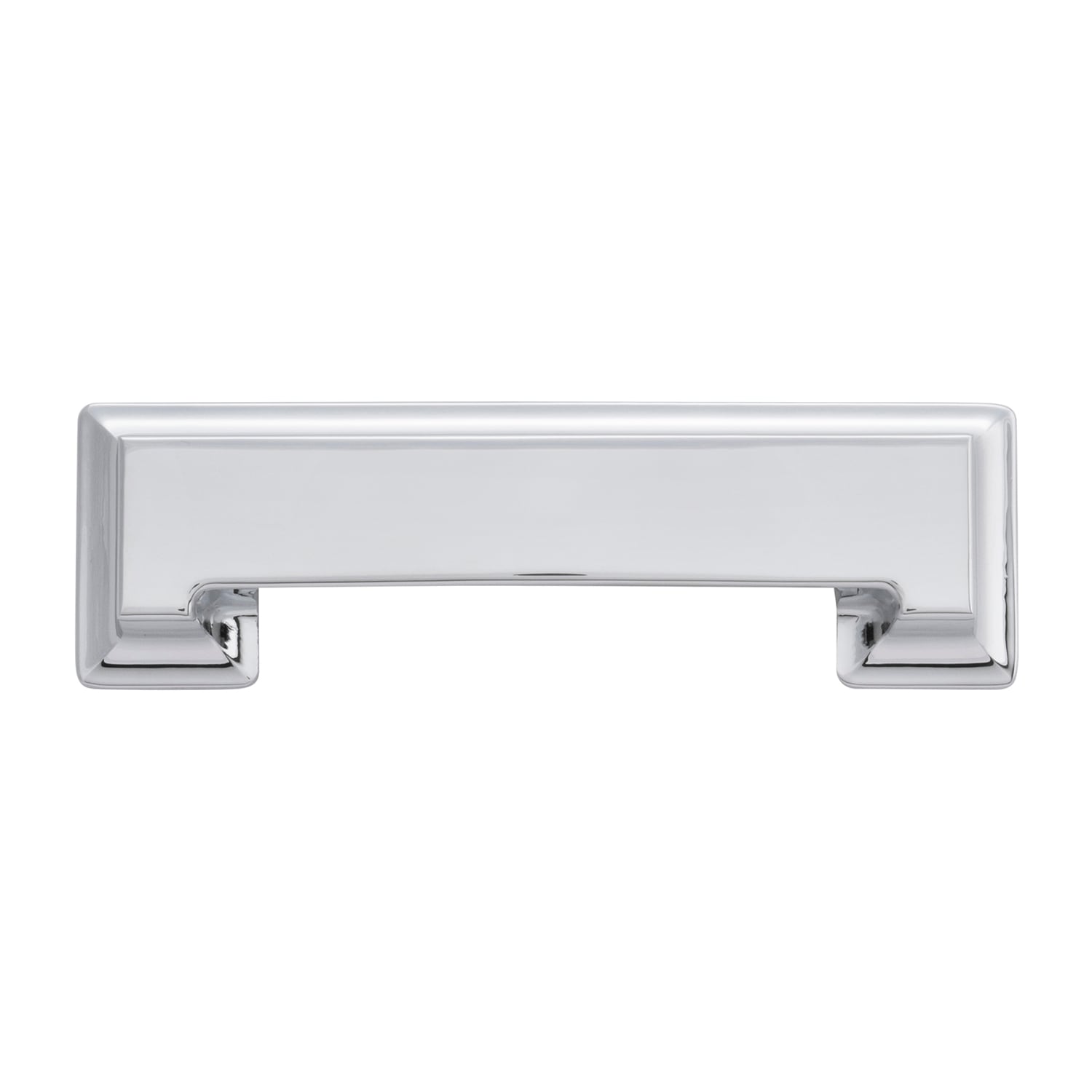 Hickory Hardware P3013-CH Studio 3-in or 3-3/4-in , 76mm or 96mm Center to Center Chrome Dual Mount Rectangular Cup