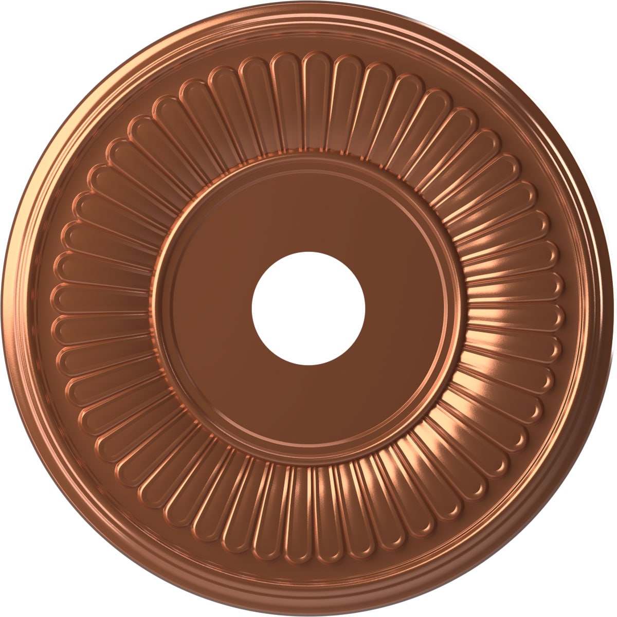 Ekena Millwork CMP19BEBCO Berkshire Thermoformed 19-in W x 19-in L Painted Bright Coat Copper PVC Whole Ceiling Medallion