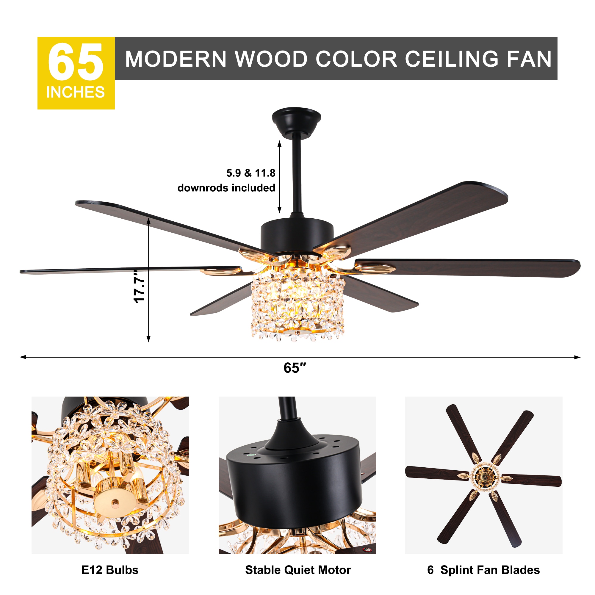Oaks Decor DC6510OKEL-B Ceiling-Fans - View #4