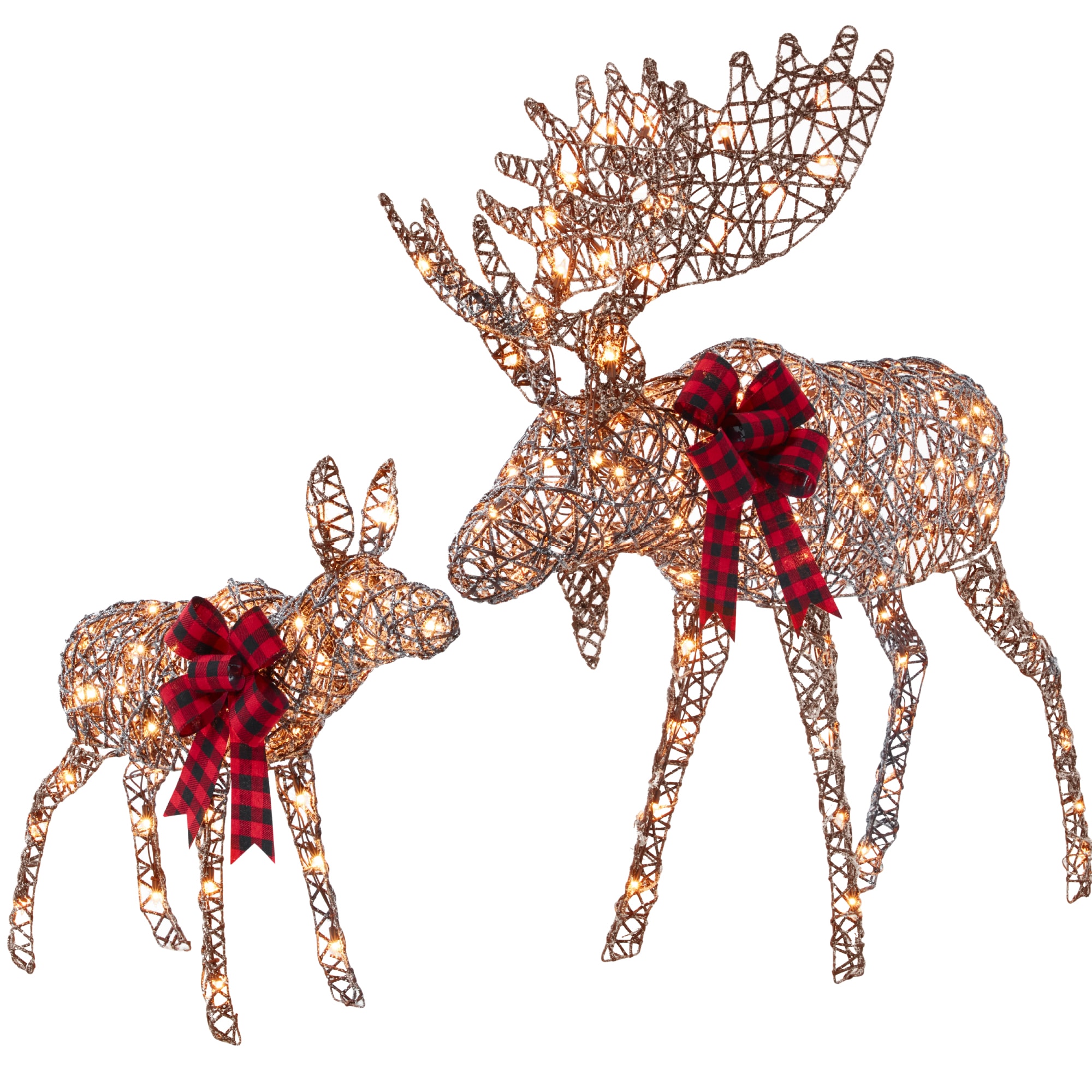 Best Choice Products - 5ft 2-Piece Moose Family Lighted Christmas Yard Decor Set w/ 370 LED Ligh...