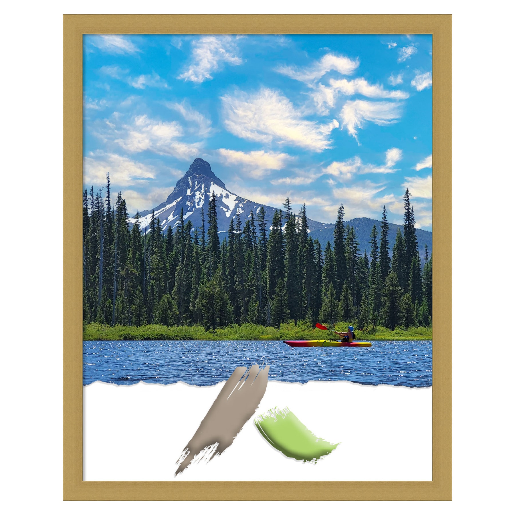 Grace Brushed Gold Narrow Polystyrene Wall Frame 24x30