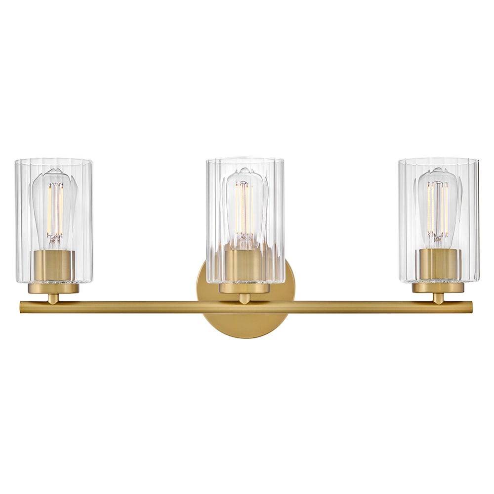 Lark 85583LCB Leta 22.75-in 3 -Light Antique Brass Transitional Vanity light