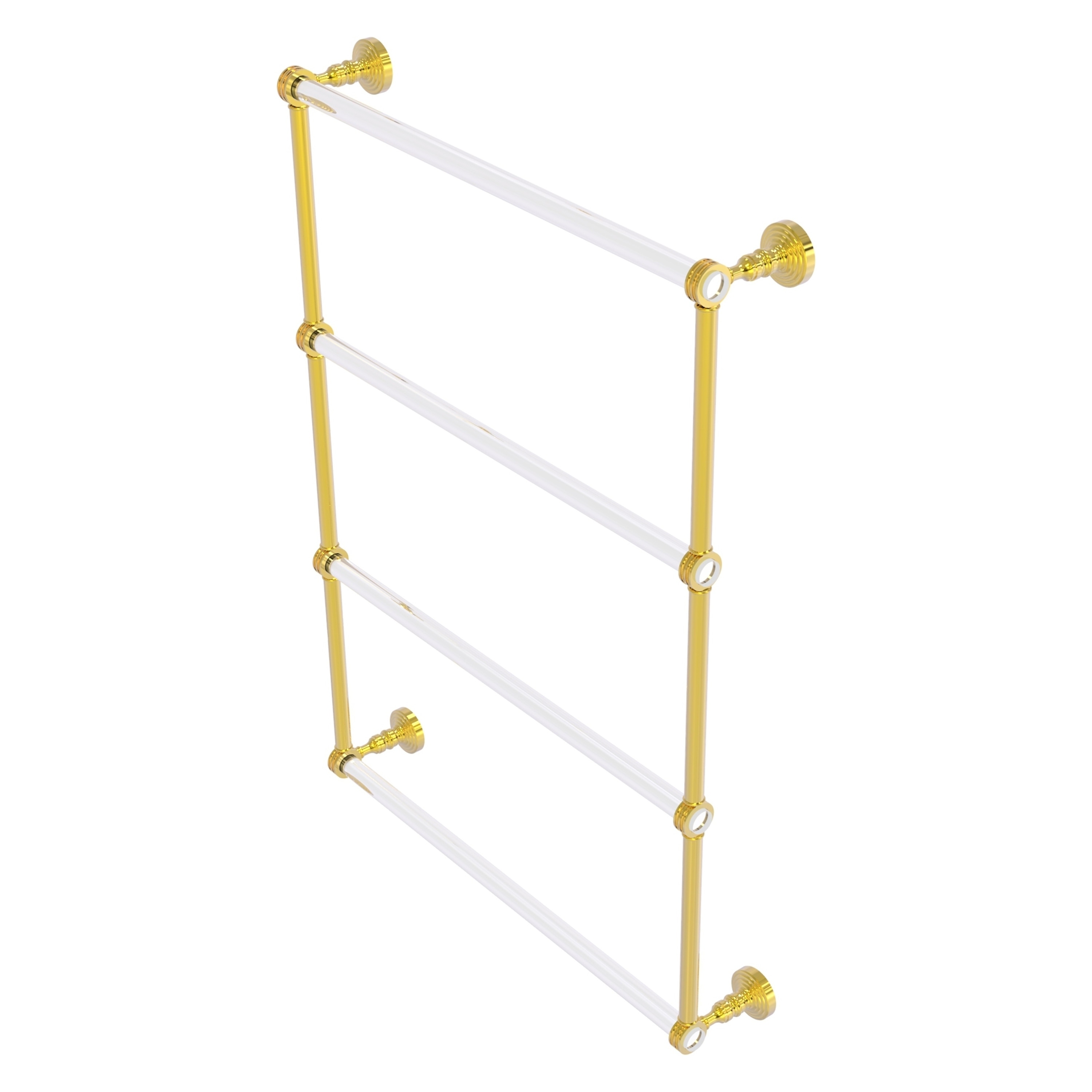 Allied Brass PG-28D-24-PB Pacific Grove 24-in double Polished Brass Wall mount 4-tier Towel Bar
