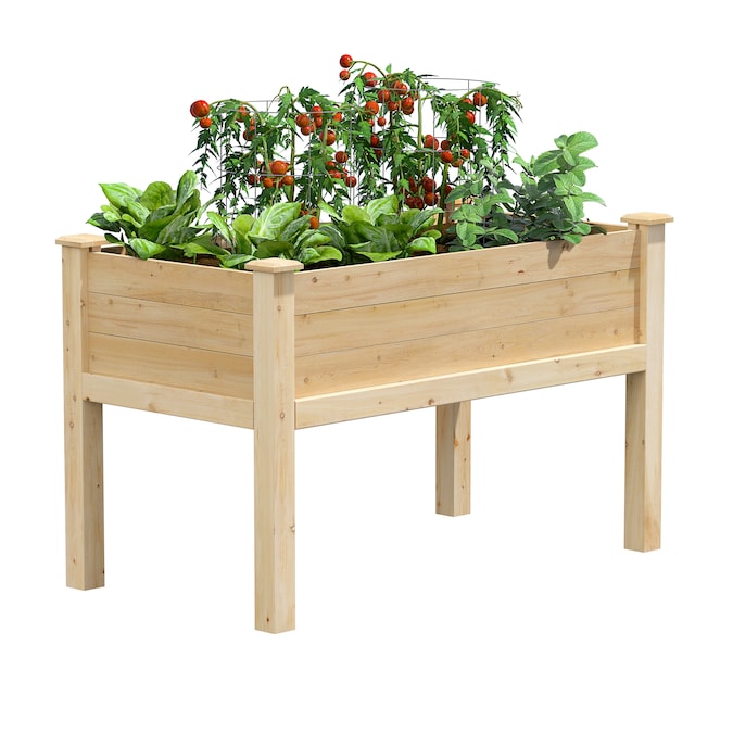Wooden Raised Planter Bed Outdoor Garden Vegetable Flower Plainting Grow Bed Box