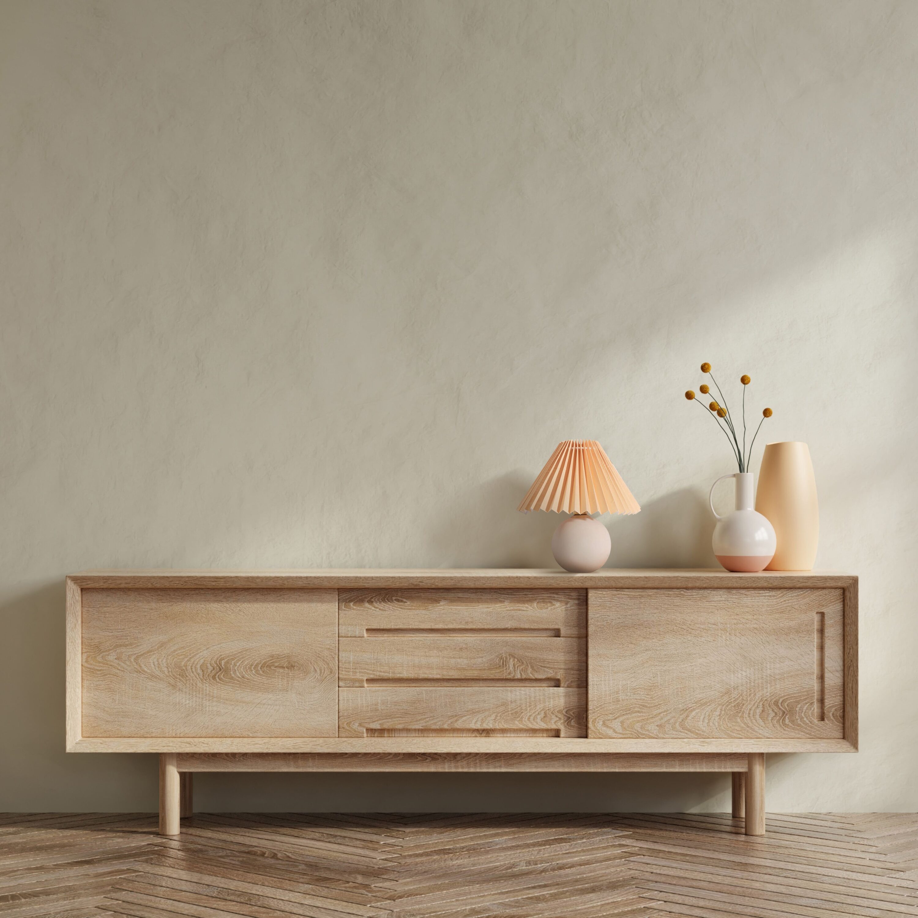 Serena Beige Ceramic Globe Table Lamp with Pleated Shade