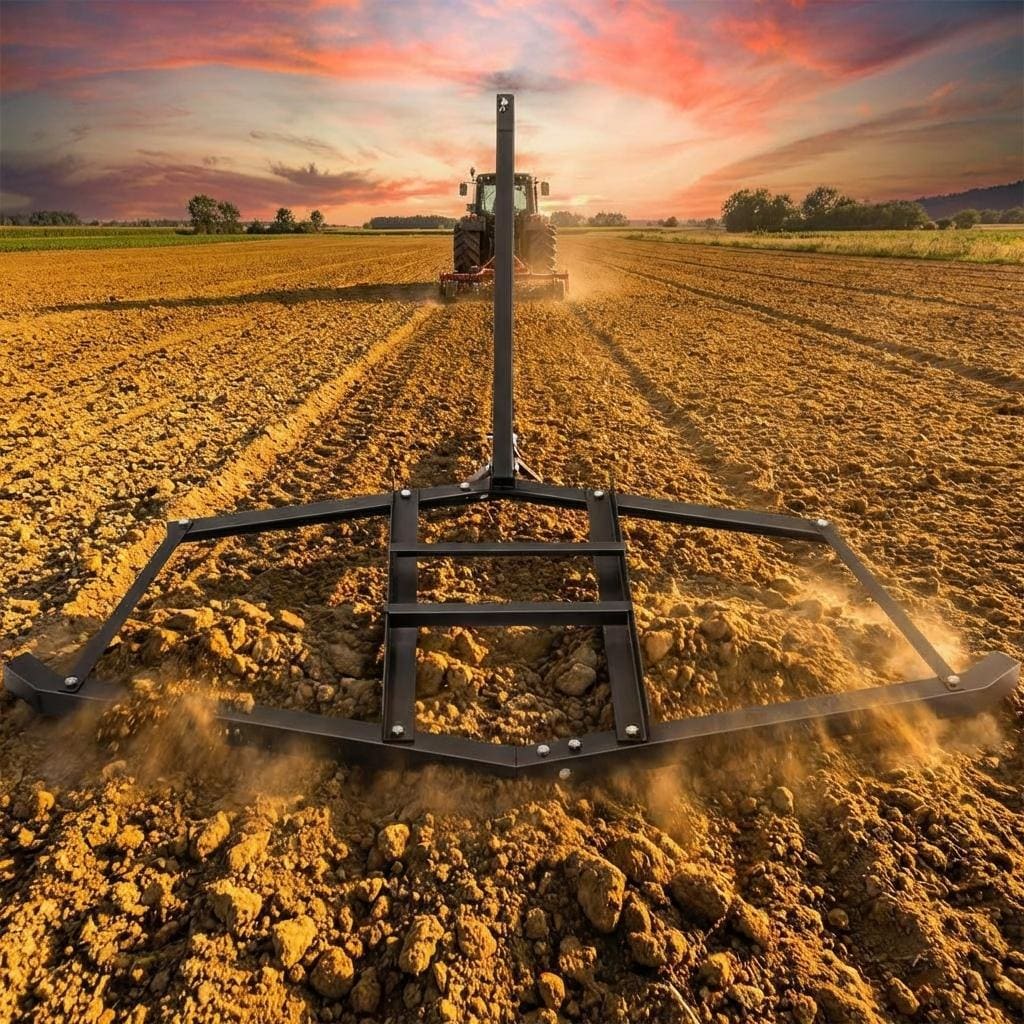 84 Inch Driveway Drag Harrow Tow Behind Grader With Adjustable Bars Pin Hitch