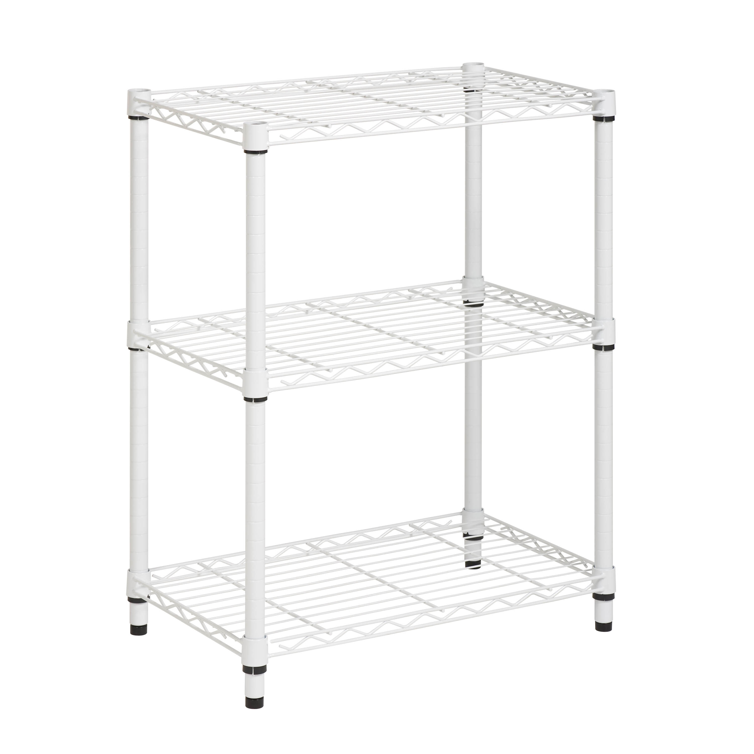Heavy Duty Adjustable 3-Tier Steel Shelving Unit, White