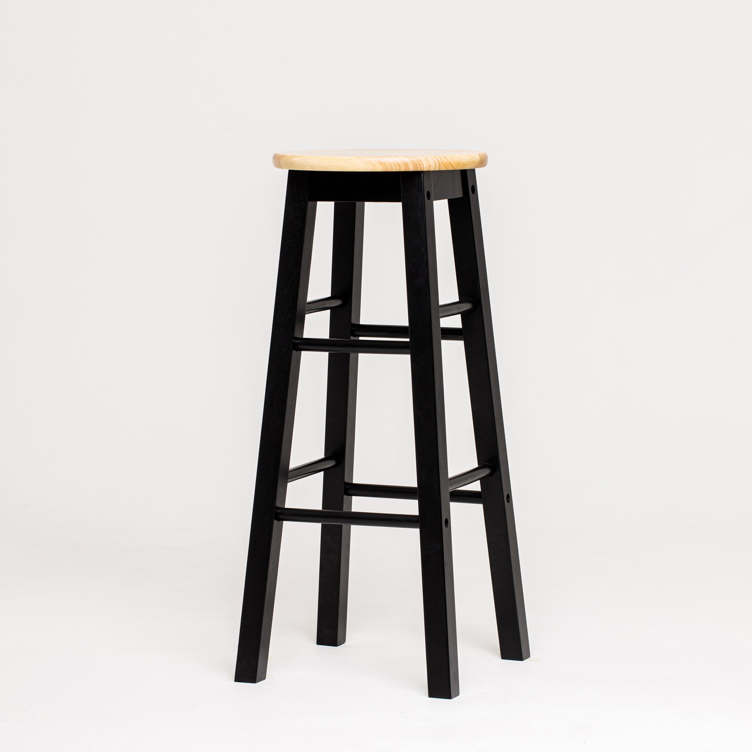 timber and black stools