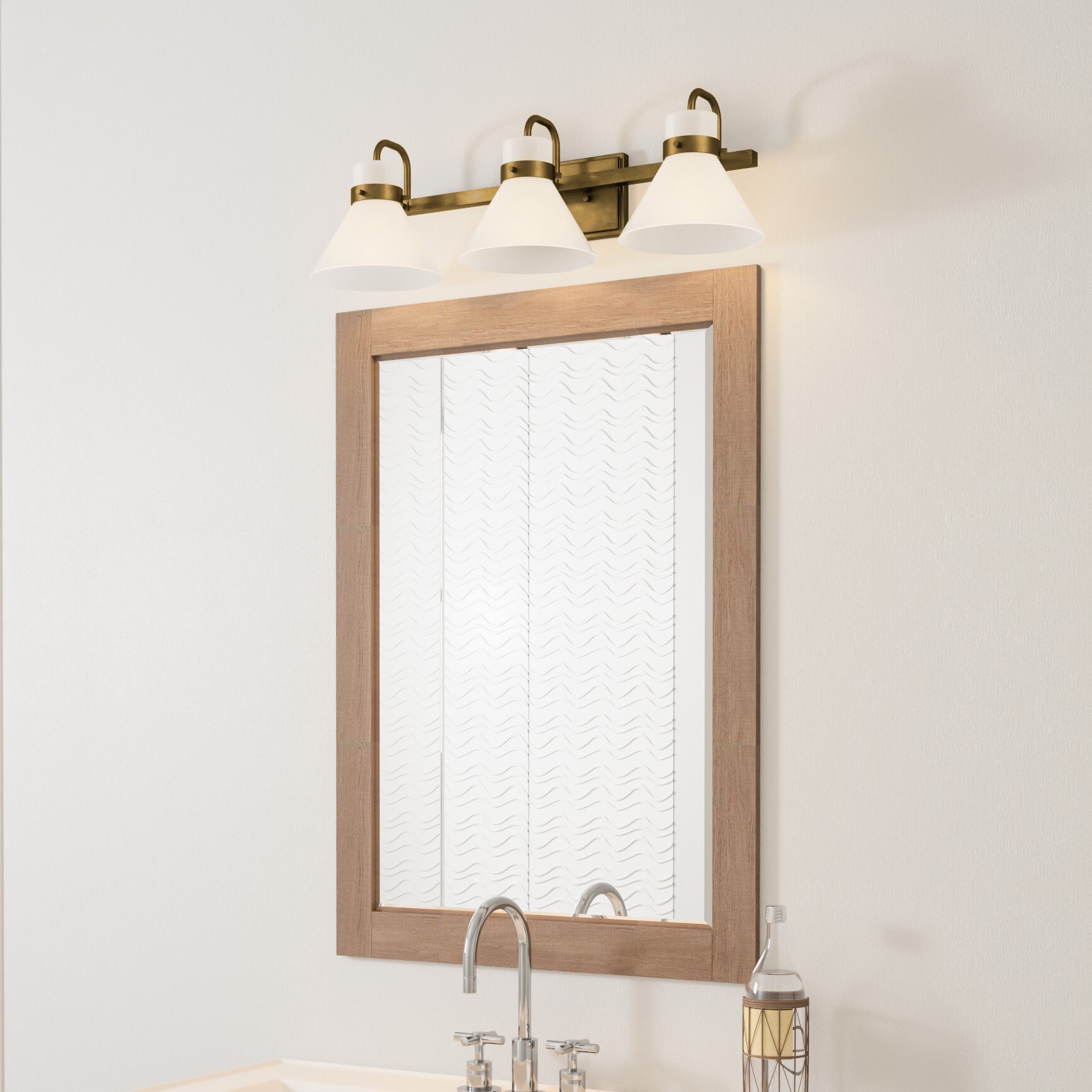 Quoizel RGN8625WS Regency 25-in 3 -Light Brass Transitional Vanity light