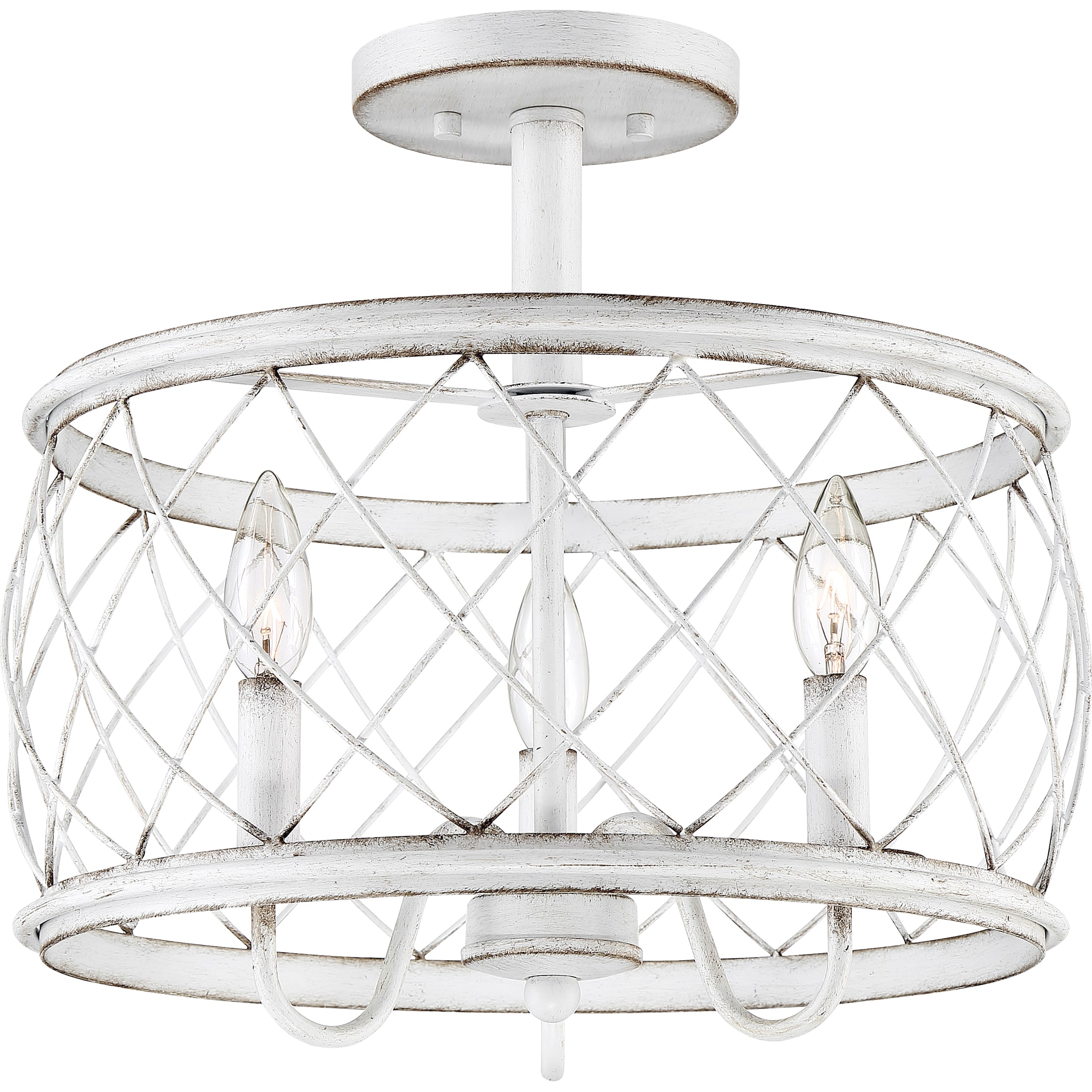Quoizel RDY1714AWH Dury 3 -Light 15-in White Semi Flush Mount Light